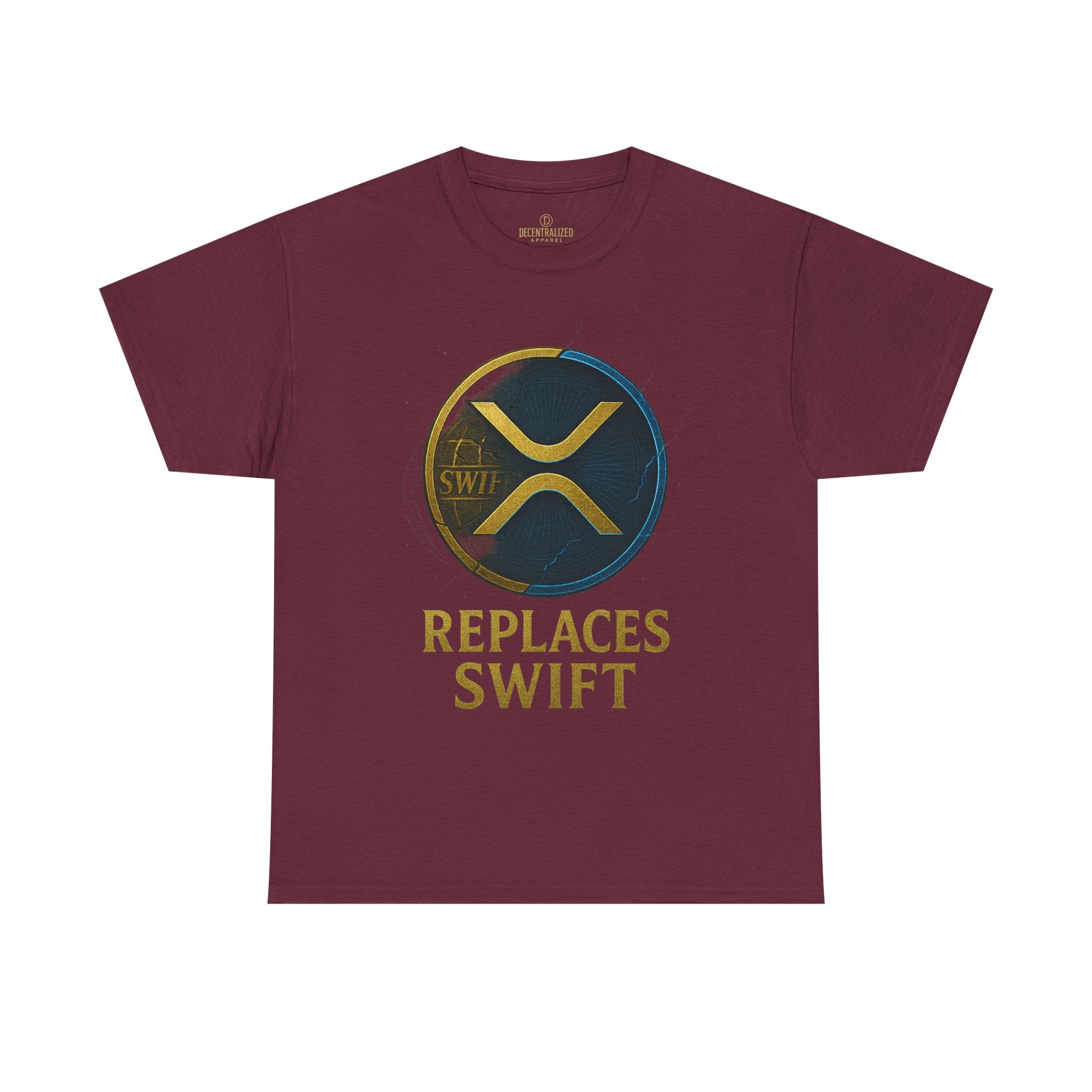 XRP 'Replaces Swift' Cotton Tee — Crypto Ripple Logo T-Shirt