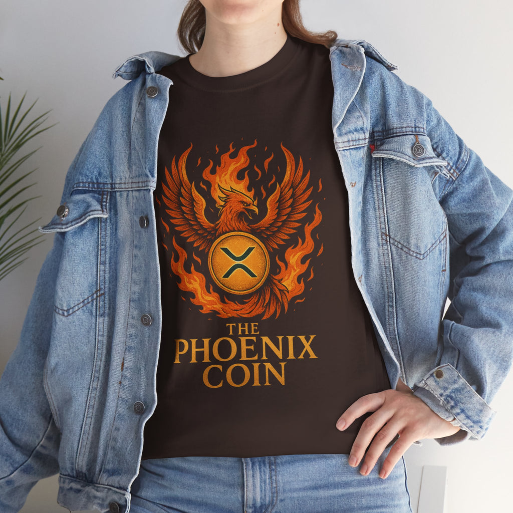 Phoenix Coin T‑Shirt — Fiery Phoenix Crypto Logo Tee