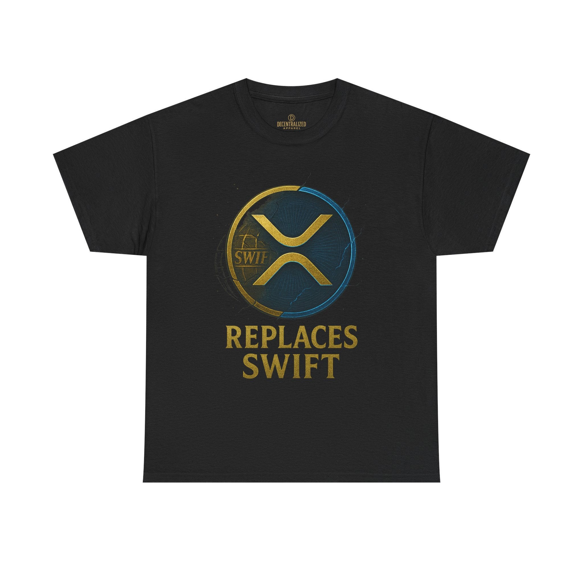 XRP 'Replaces Swift' Cotton Tee — Crypto Ripple Logo T-Shirt