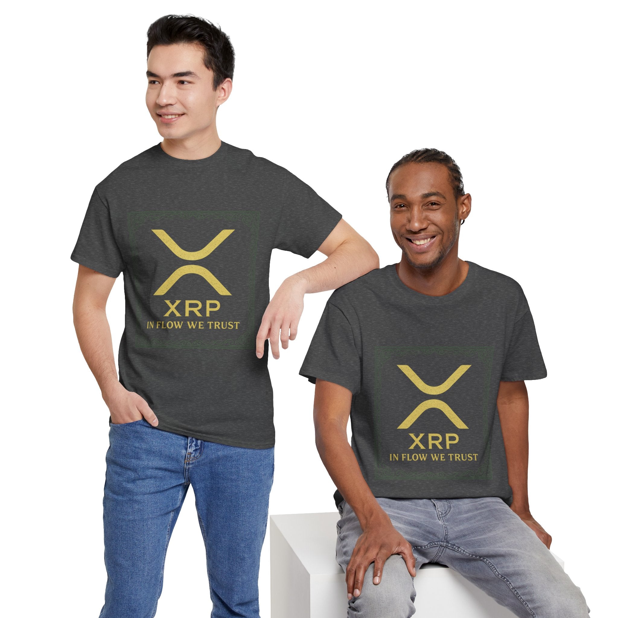 XRP Logo T-Shirt — "In Flow We Trust" Crypto Tee for Ripple Fans