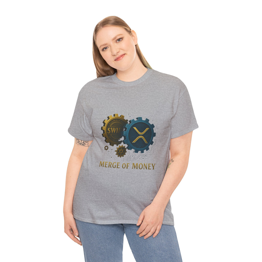 Merge of Money Tee - Cryptocurrency Gears XRP & SWI Crypto T-Shirt