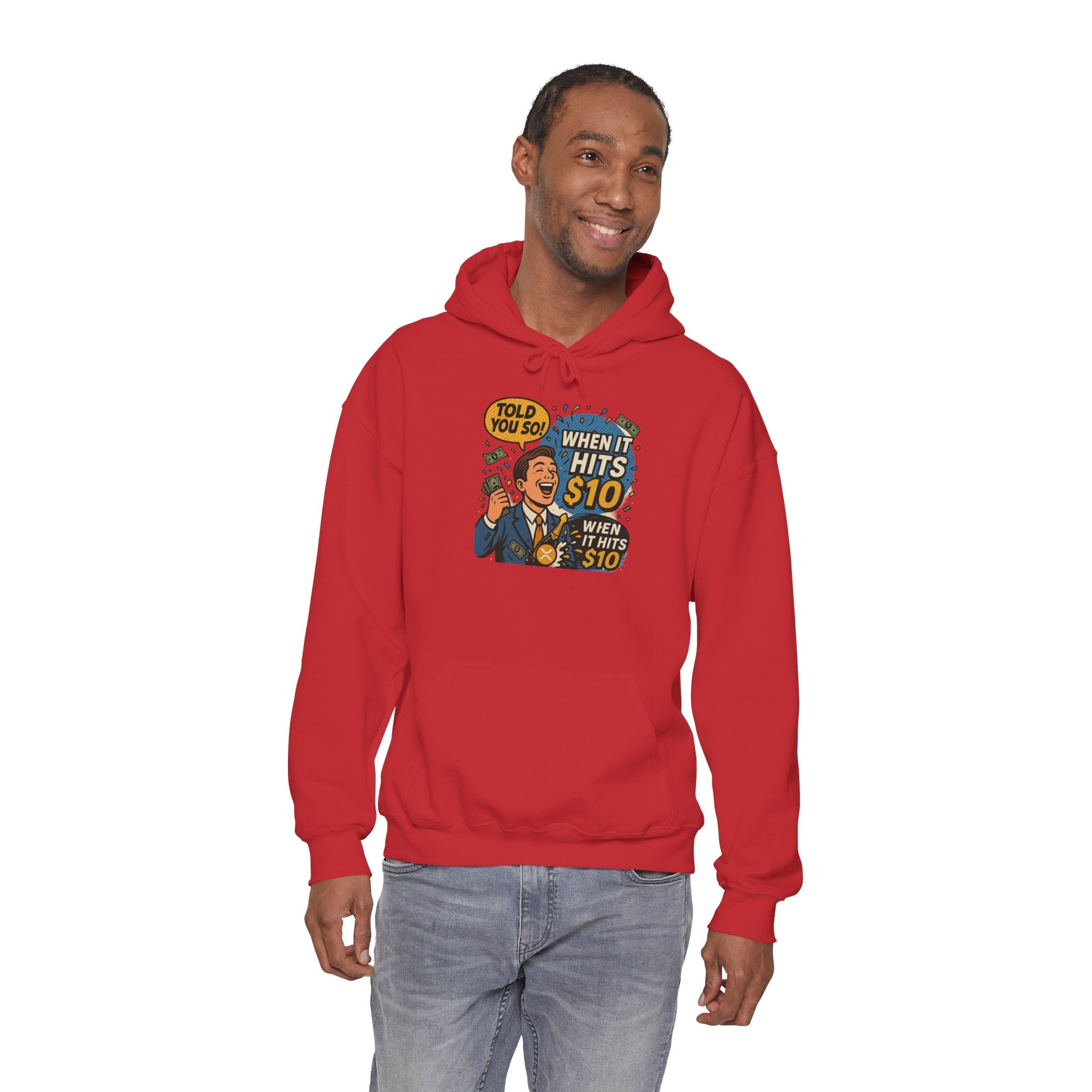 Hoodie — “When it Hits 10” Funny Stock Market Meme Hoodie