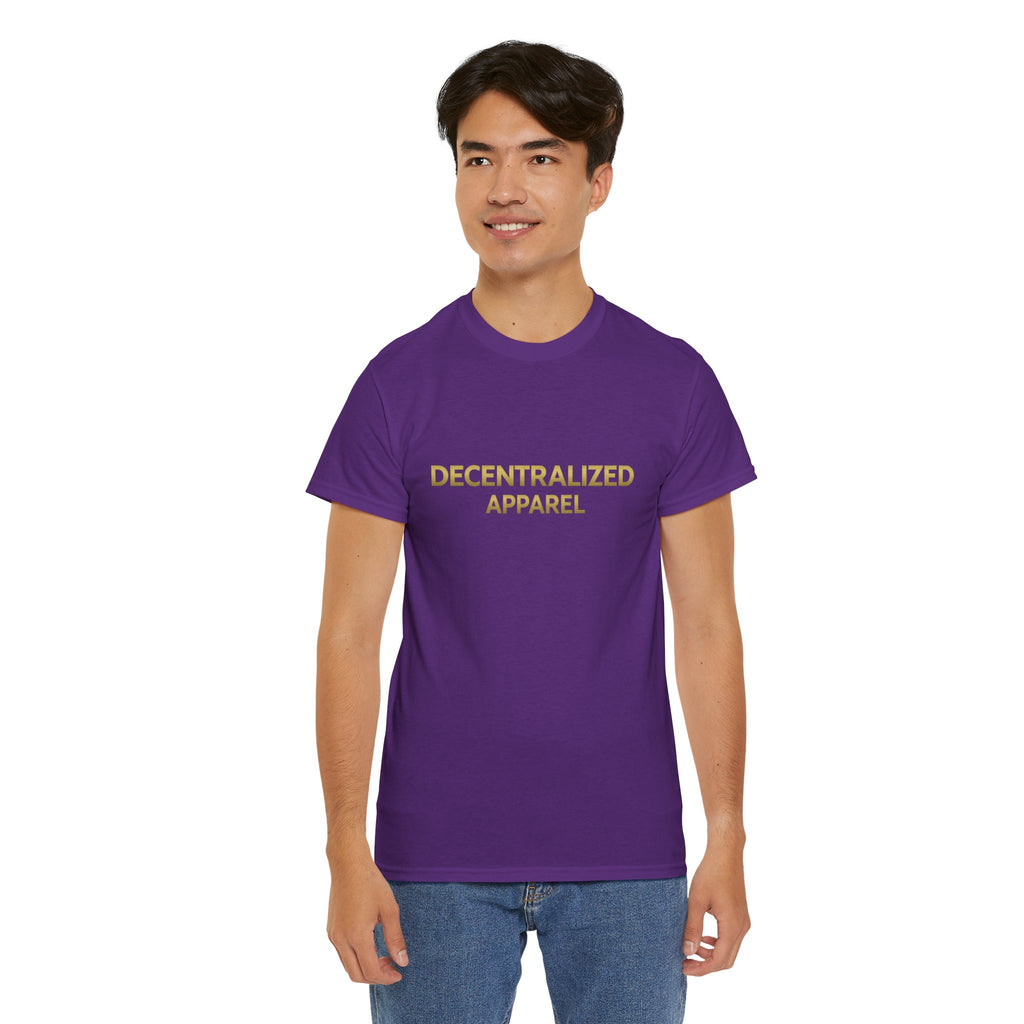 Decentralized Apparel T‑Shirt — Minimal Gold Logo Tee