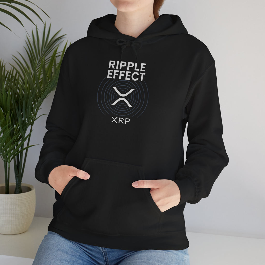 Ripple Effect Hoodie — Minimal Concentric Wave Graphic Sweatshirt