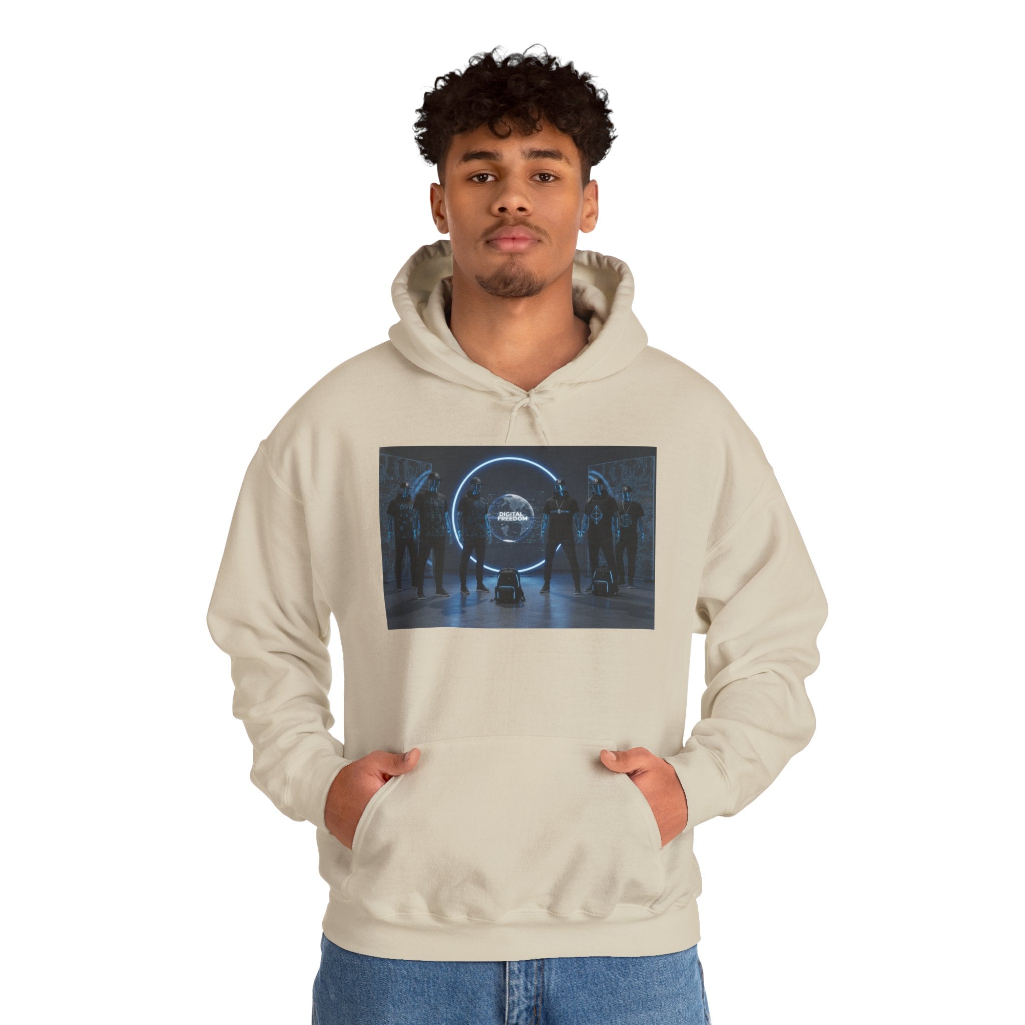 Futuristic Neon Portal Hoodie – Cyberpunk Sci‑Fi Crew Graphic Sweatshirt