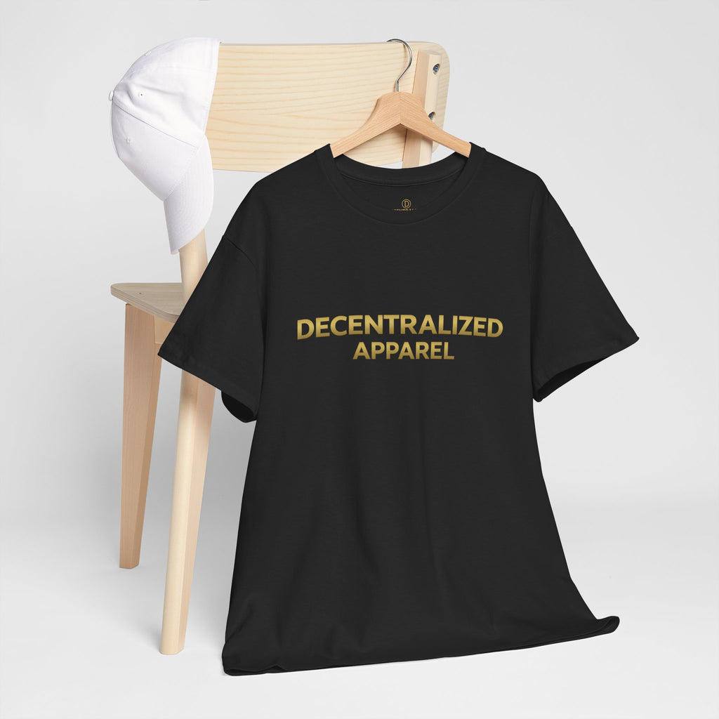 Decentralized Apparel T‑Shirt — Minimal Gold Logo Tee
