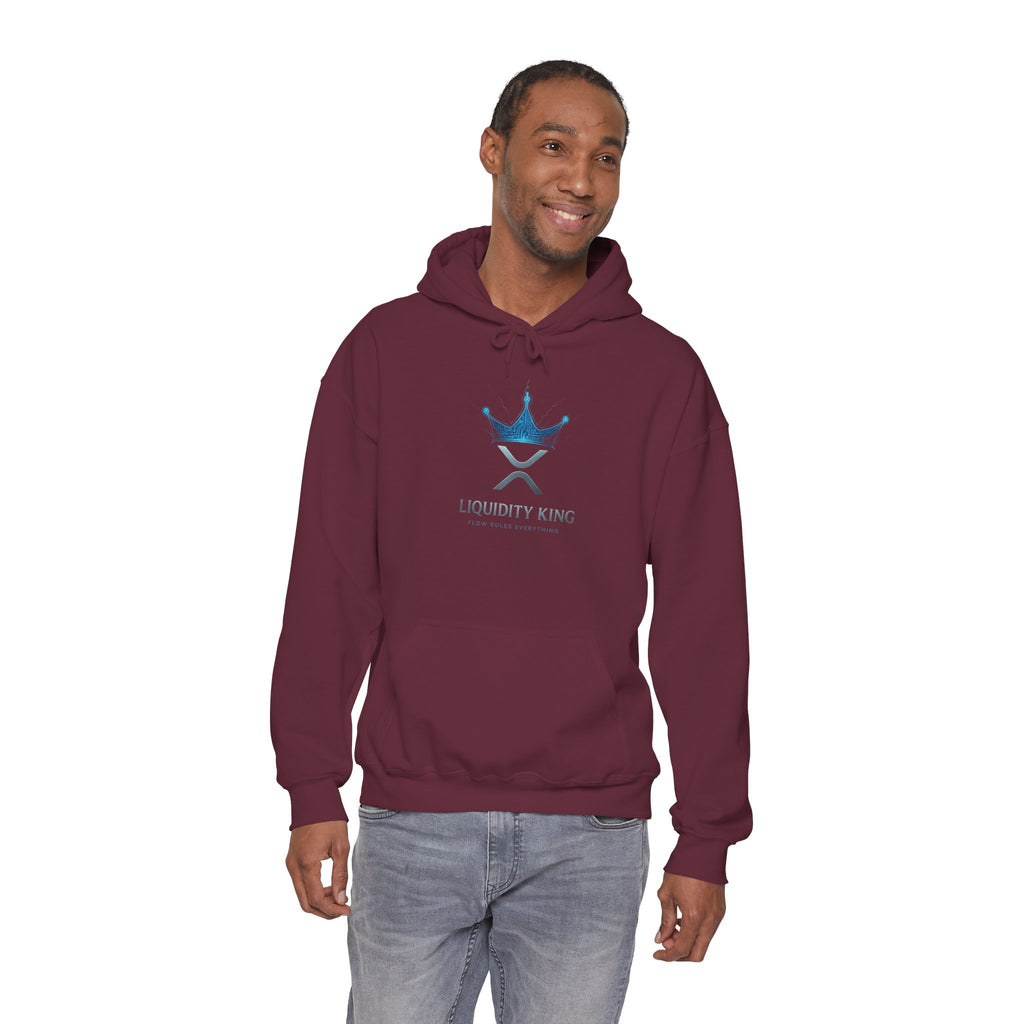Liquidity King Hoodie — Blue Crown Logo Pullover