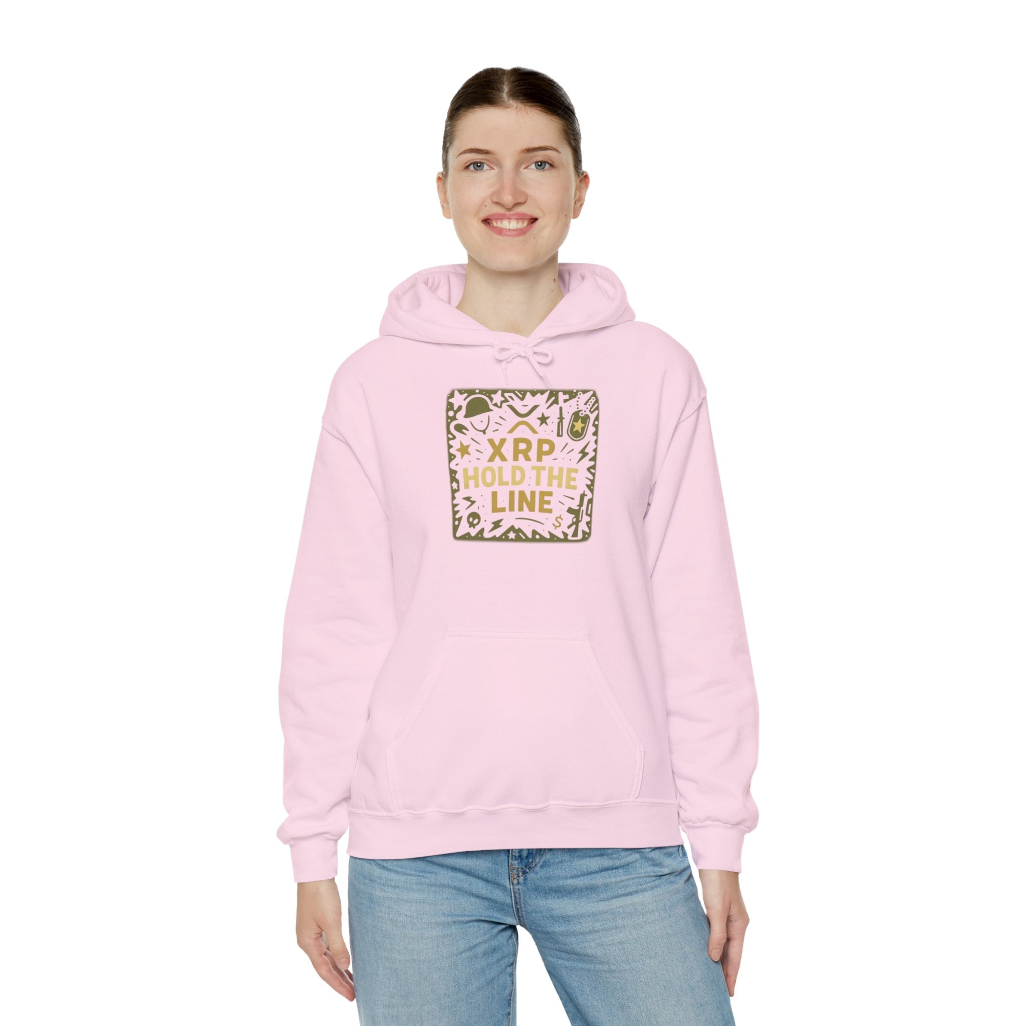 XRP Hold The Line Hoodie — Crypto Supporter Graphic Hooded Sweatshirt