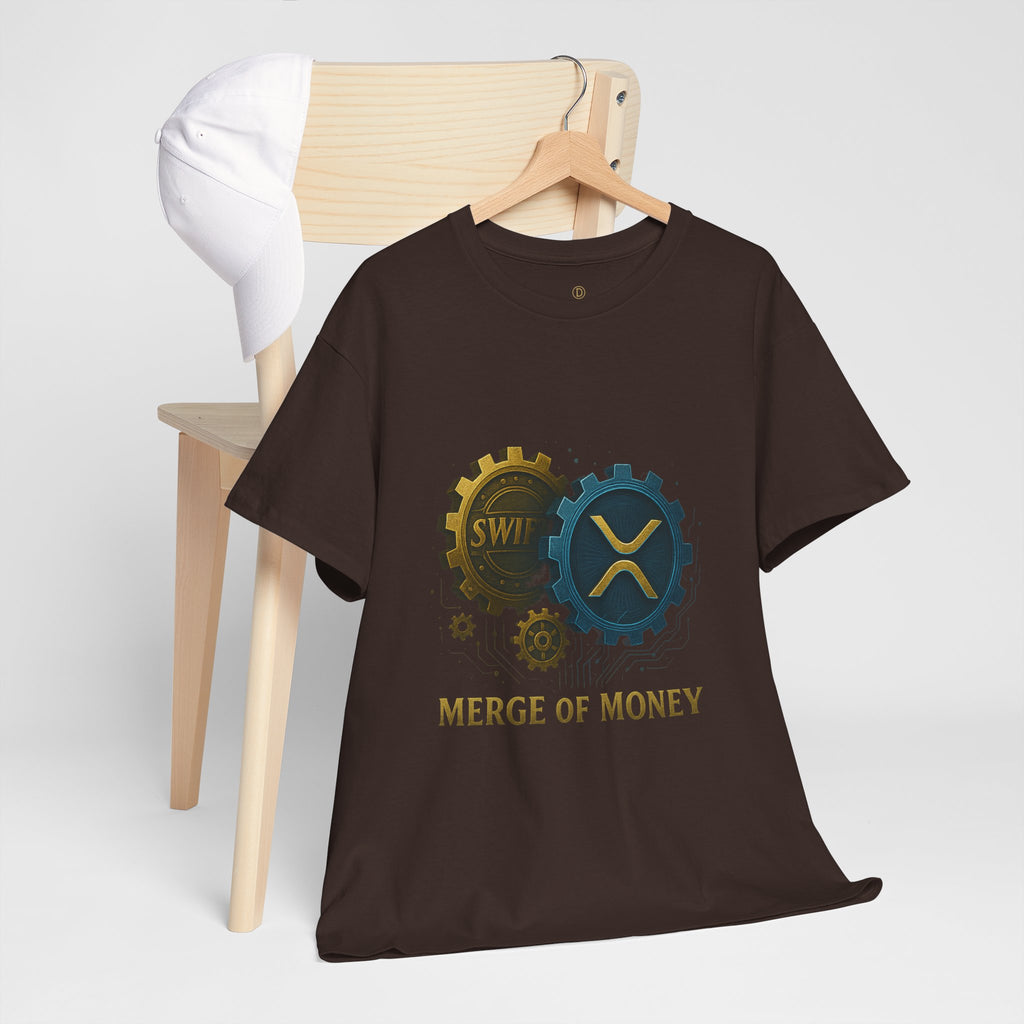 Merge of Money Tee - Cryptocurrency Gears XRP & SWI Crypto T-Shirt