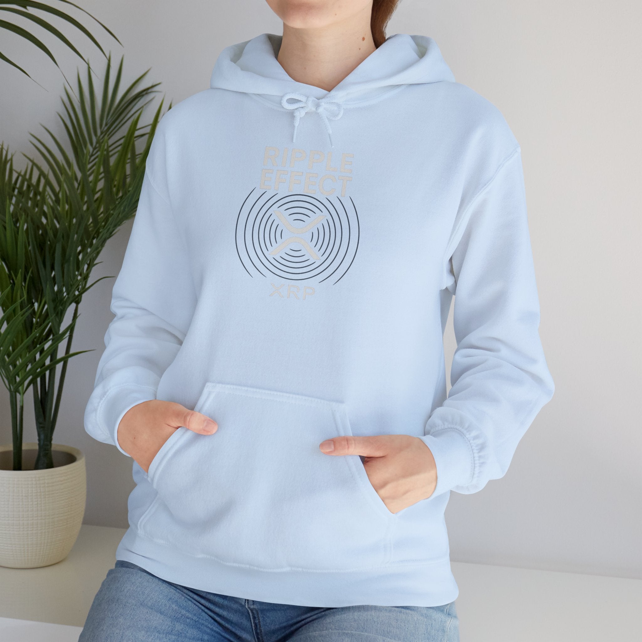 Ripple Effect Hoodie — Minimal Concentric Wave Graphic Sweatshirt