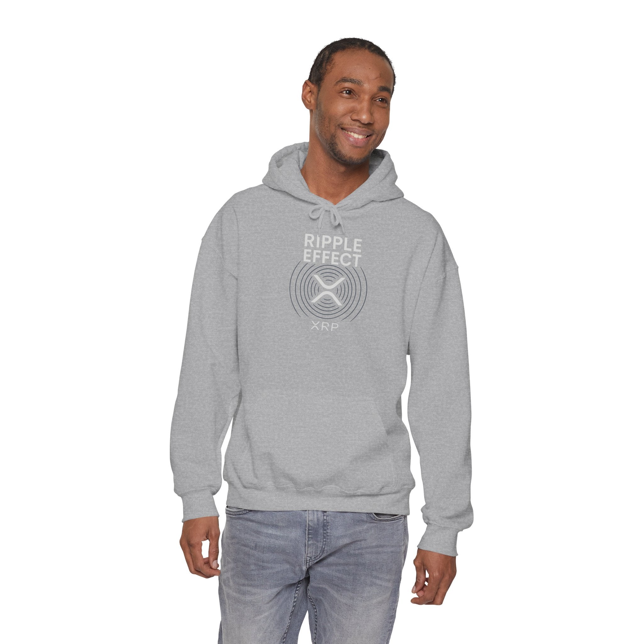 Ripple Effect Hoodie — Minimal Concentric Wave Graphic Sweatshirt