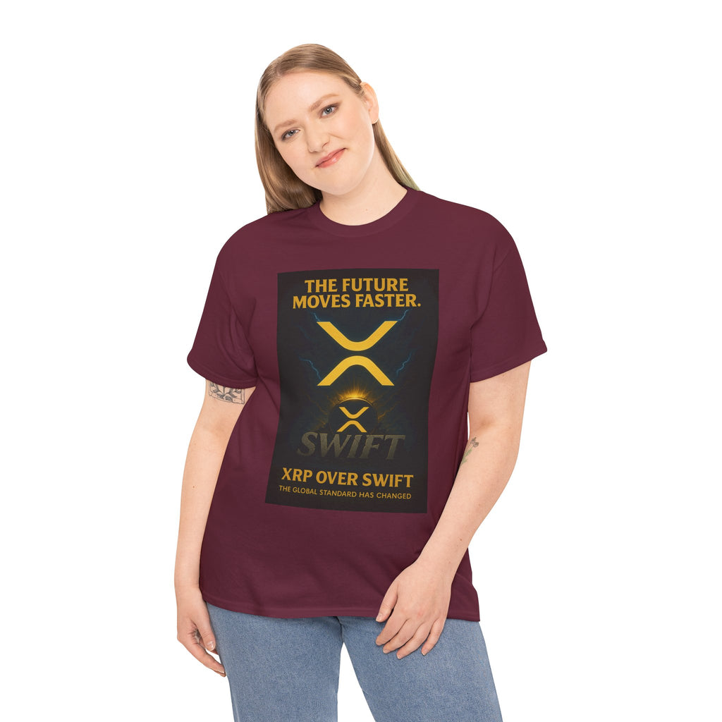 XRP Swift Crypto T-Shirt — “The Future Moves Faster” XRP Over Swift Tee