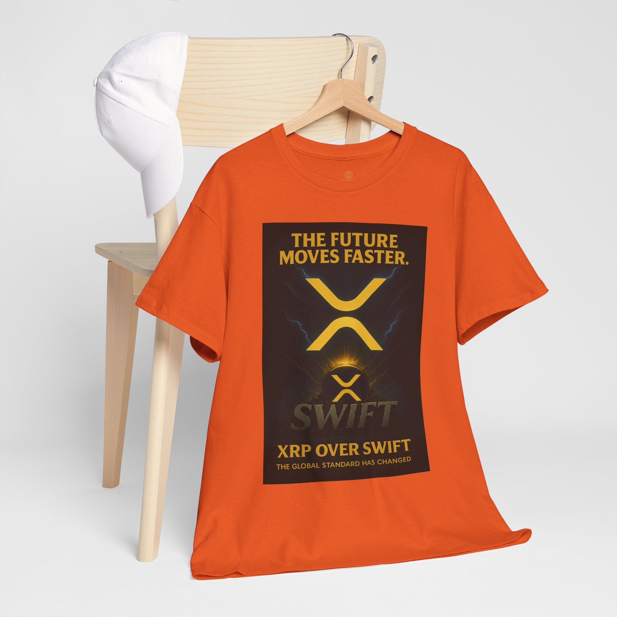 XRP Swift Crypto T-Shirt — “The Future Moves Faster” XRP Over Swift Tee