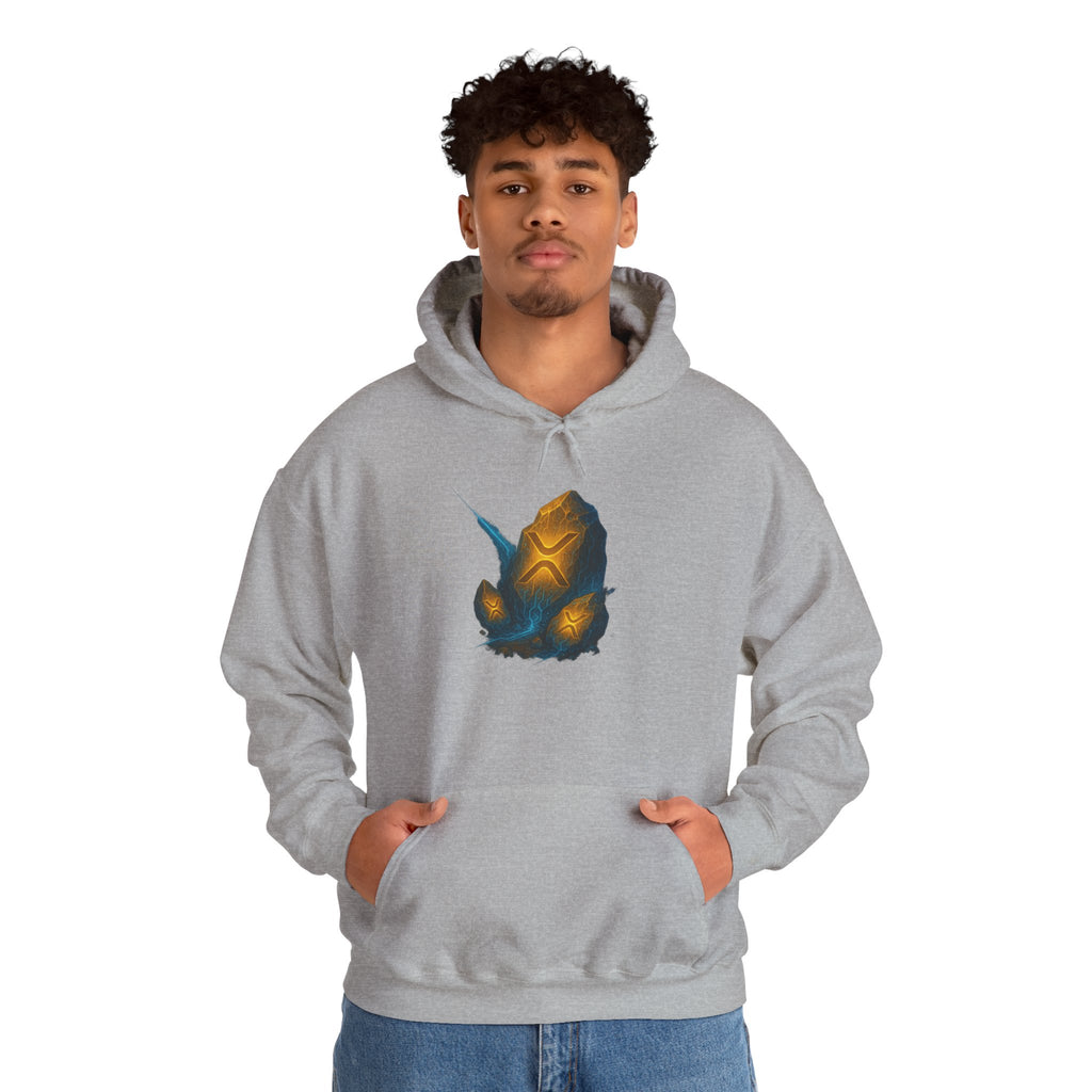 Rune Stone Hoodie — Glowing Mystic Rock Graphic Hooded Sweatshirt