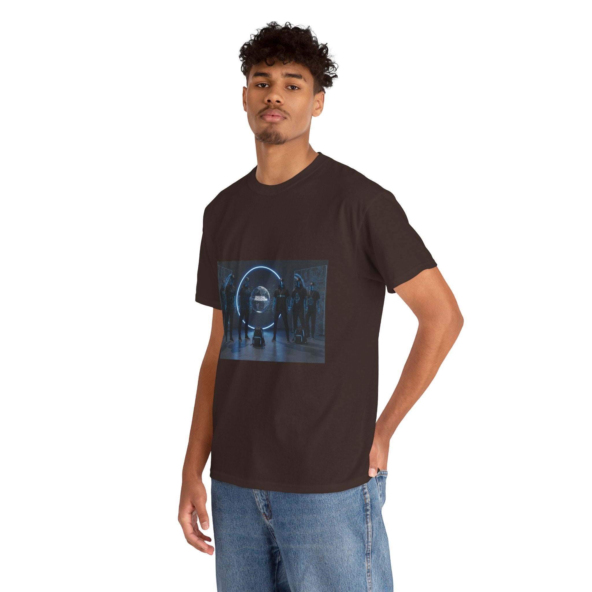 Sci‑Fi Portal Graphic Tee — Futuristic Neon Crew T-Shirt