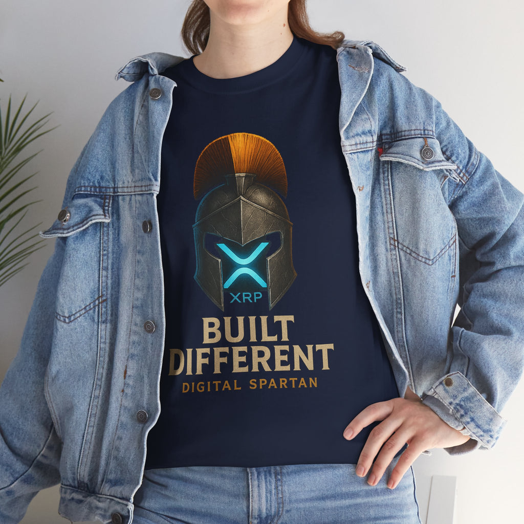 Built Different Spartan Tee — Digital Spartan XRP Crypto T-Shirt