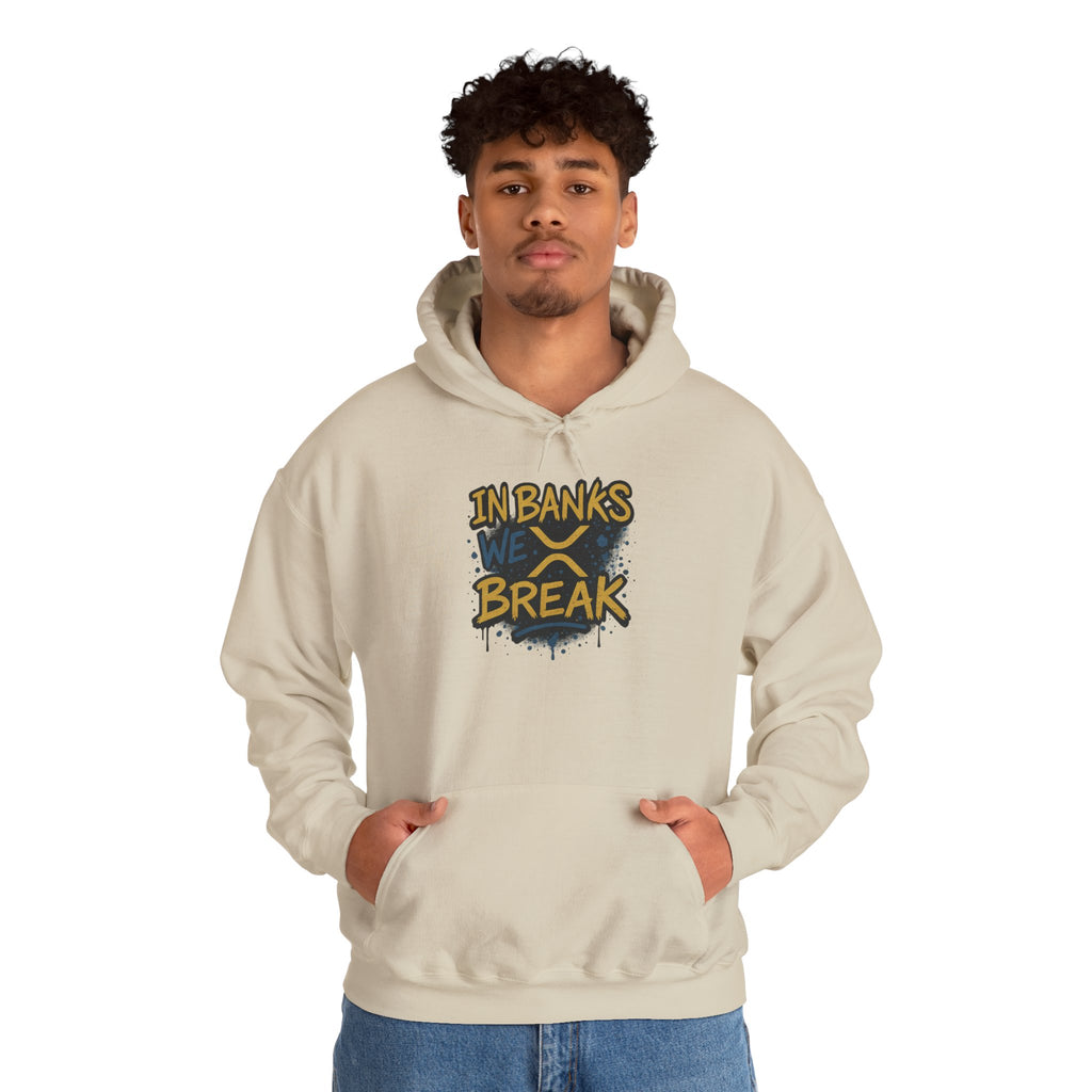 In Banks We Break Hoodie — Streetwear Graffiti Hoodie for Urban Style