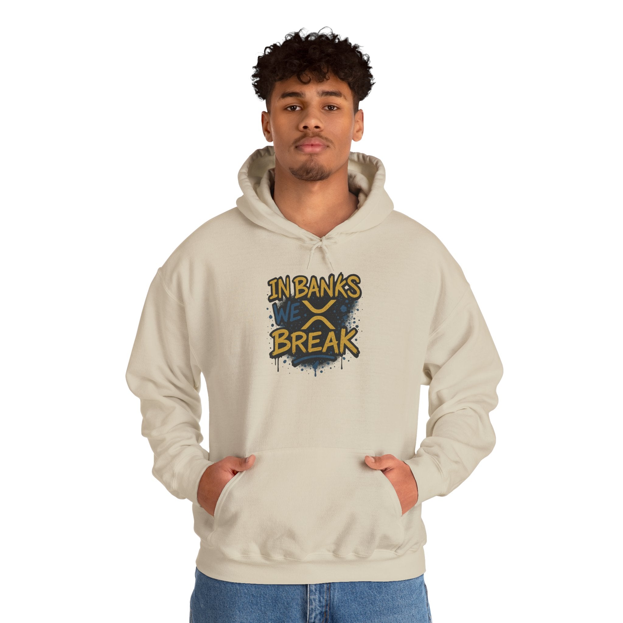 In Banks We Break Hoodie — Streetwear Graffiti Hoodie for Urban Style