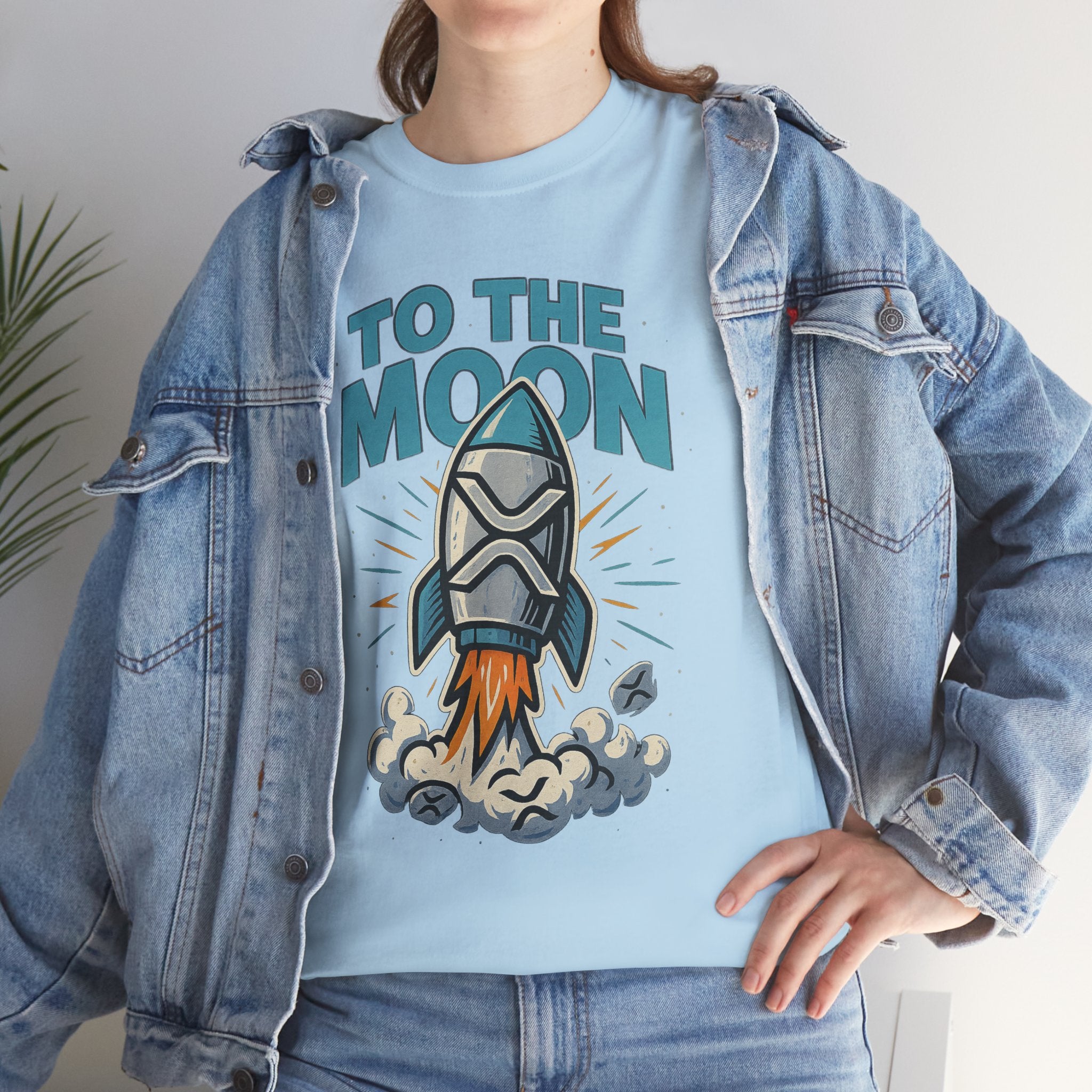 To The Moon Rocket T-Shirt — Space Graphic Tee for Crypto & Space Enthusiasts