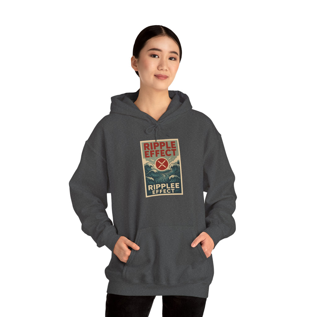 Ripple Effect Hoodie – Vintage Ocean Wave Graphic Hooded Sweatshirt