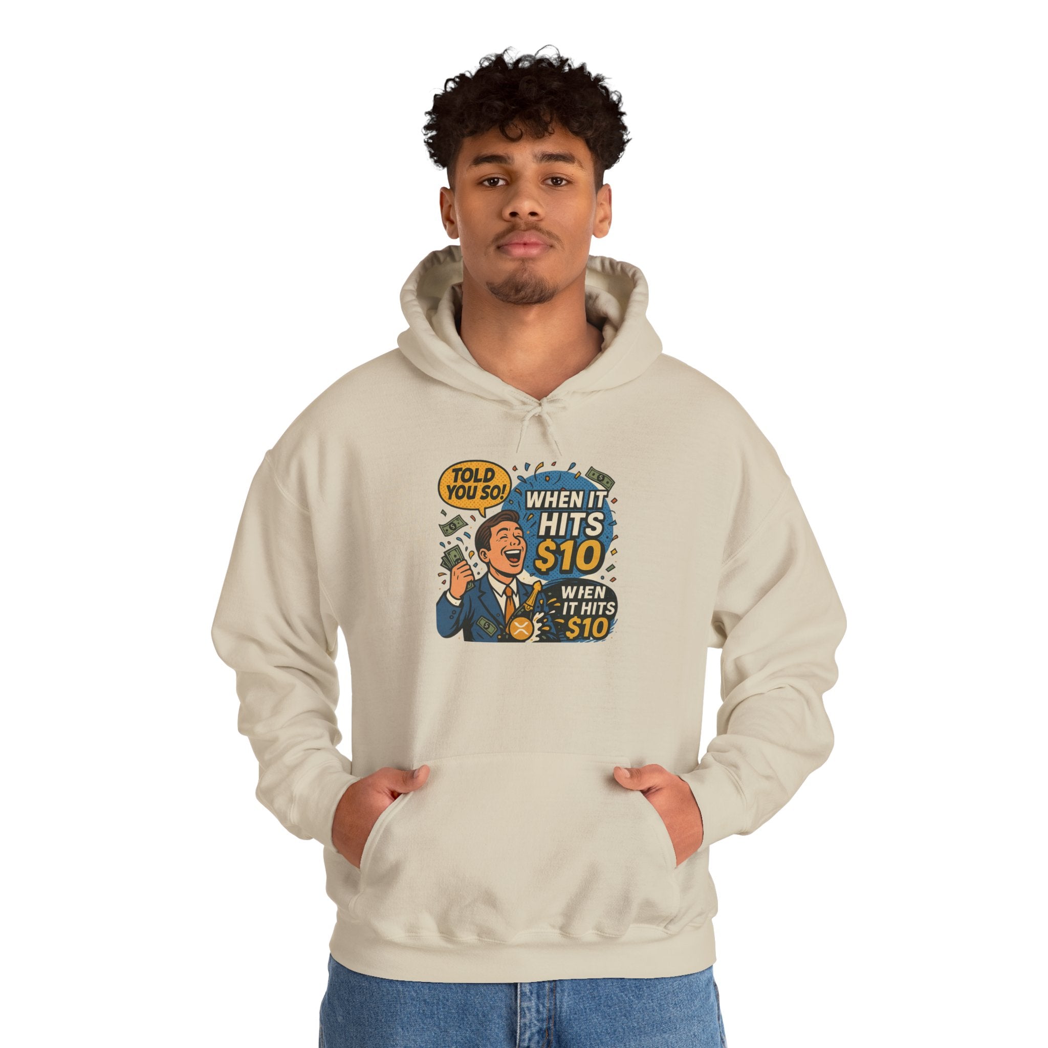 Hoodie — “When it Hits 10” Funny Stock Market Meme Hoodie
