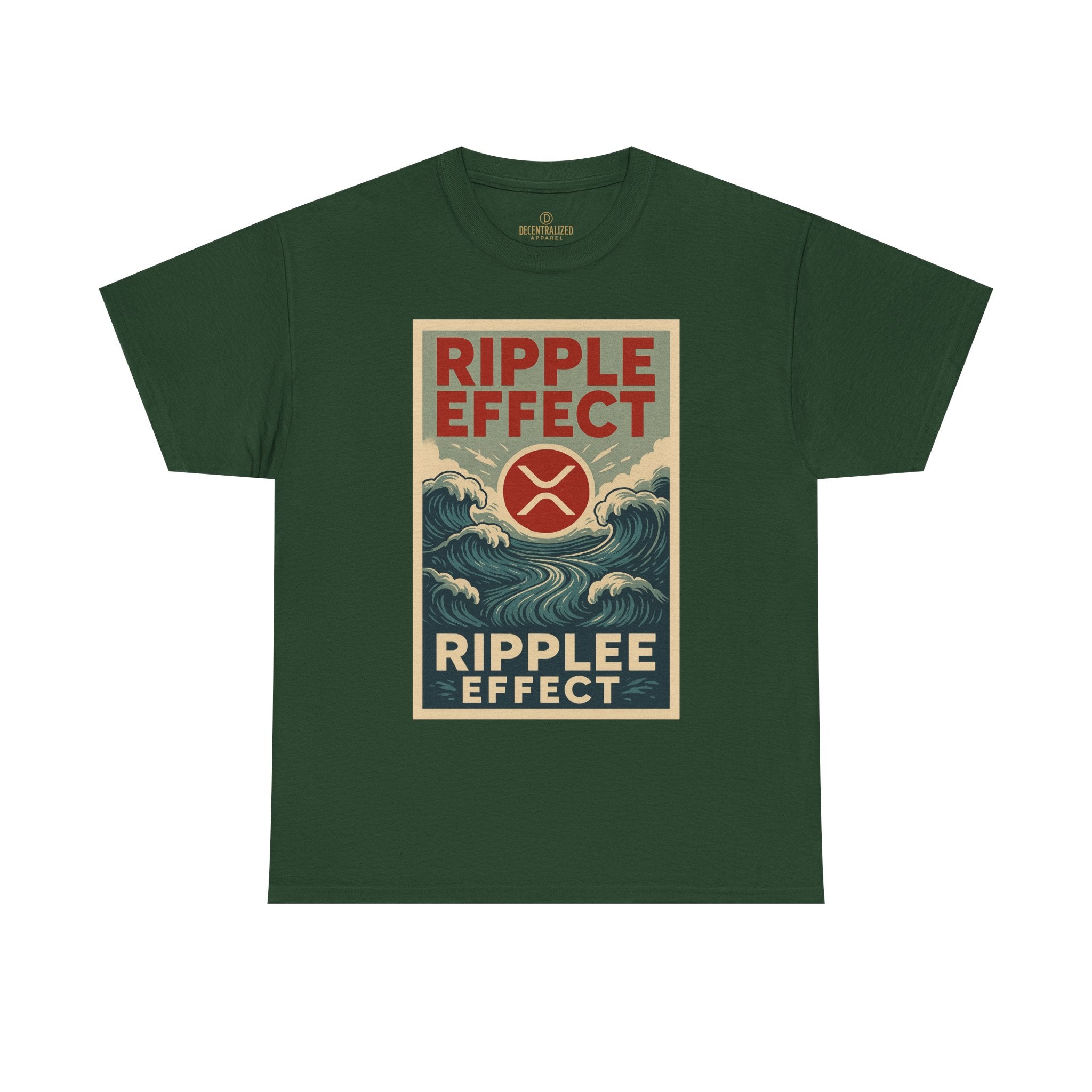 Ripple Effect Tee — Vintage Wave XRP Crypto Graphic T-Shirt