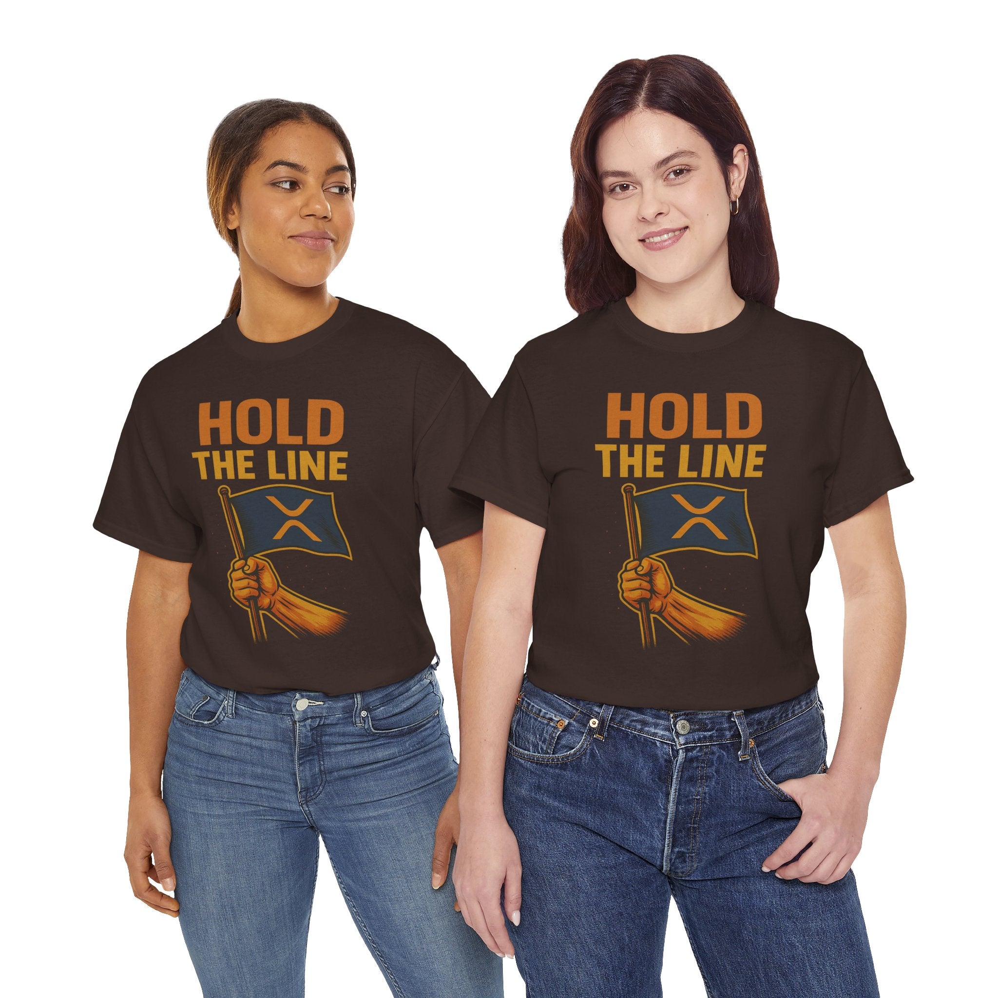 Hold The Line Tee — Bold Flag Graphic Cryptocurrency XRP Shirt