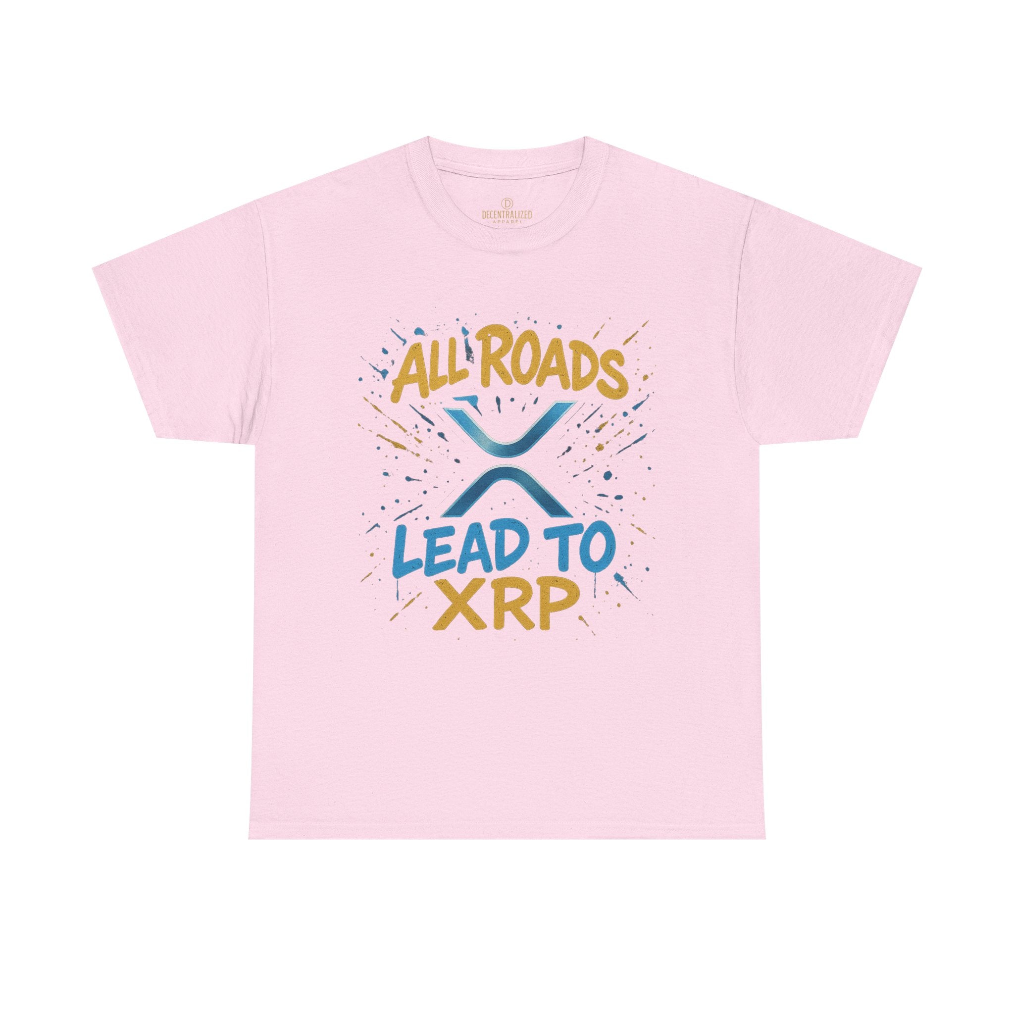 XRP Crypto Tee — "All Roads Lead to XRP" Casual Cryptocurrency Shirt