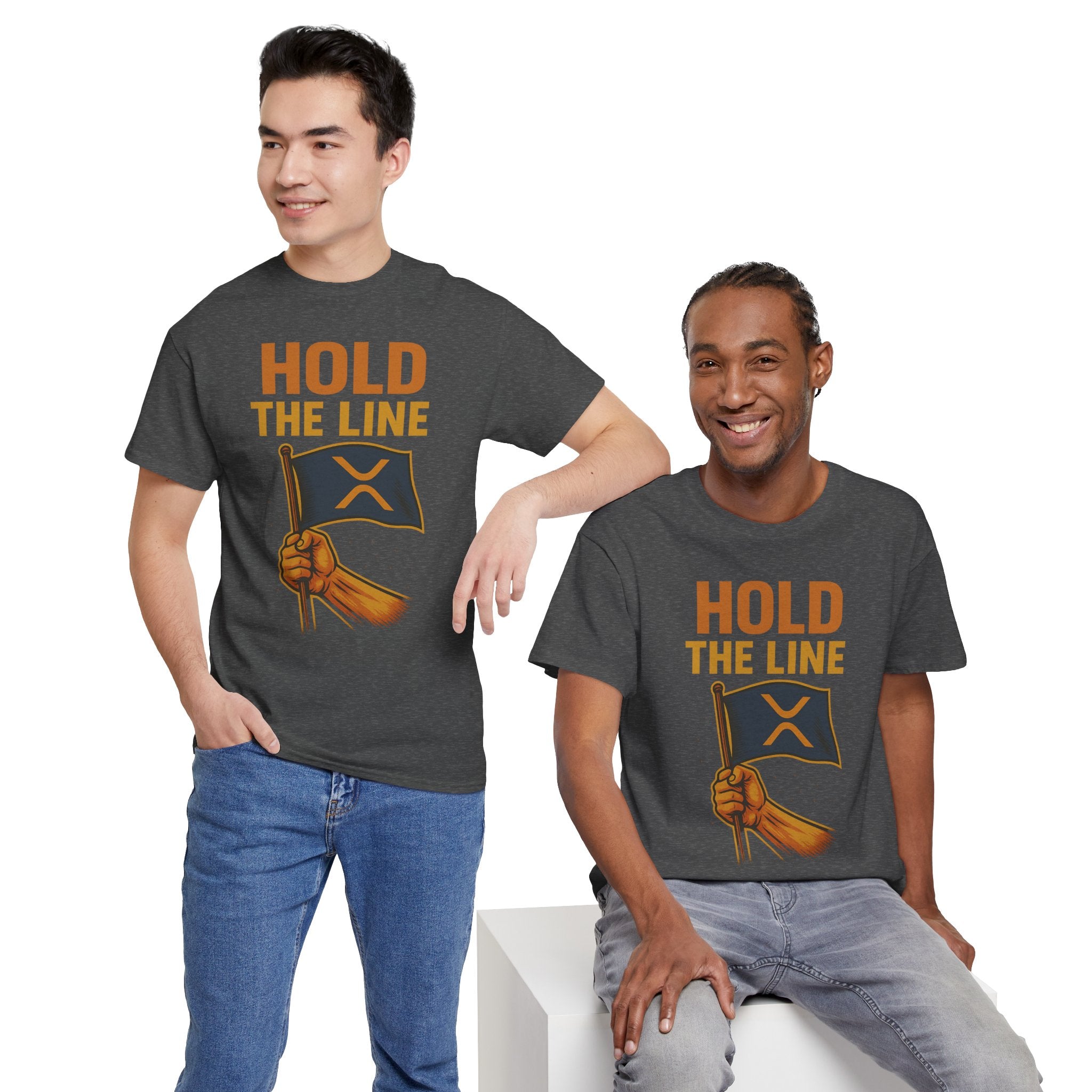 Hold The Line Tee — Bold Flag Graphic Cryptocurrency XRP Shirt