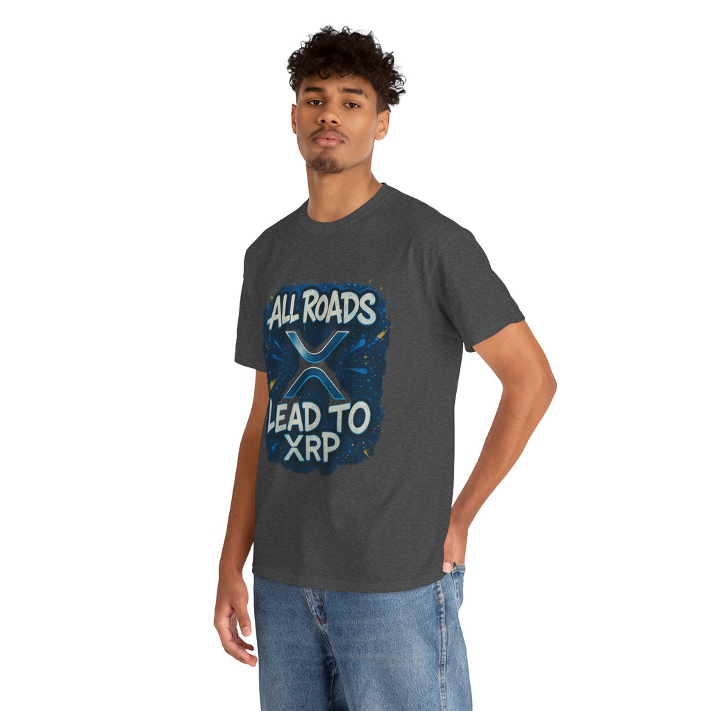 XRP Crypto T-Shirt — "All Roads Lead to XRP" Graphic Tee