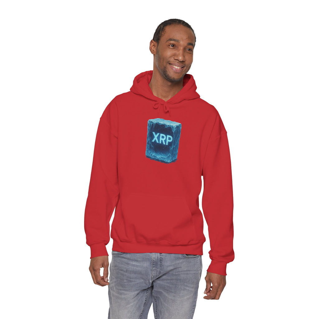 XRP Frozen Cube Hoodie — Crypto Ice Block Sweater for XRP Fans
