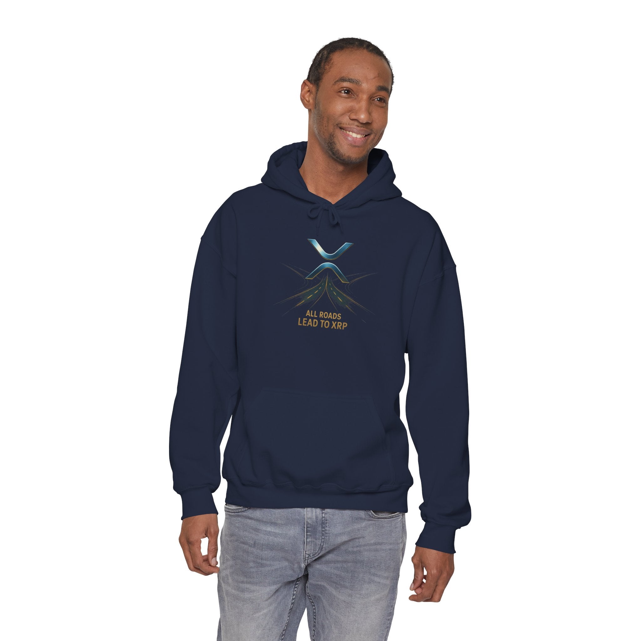 XRP Logo Hoodie — "All Roads Lead to XRP" Minimal Crypto Hoodie