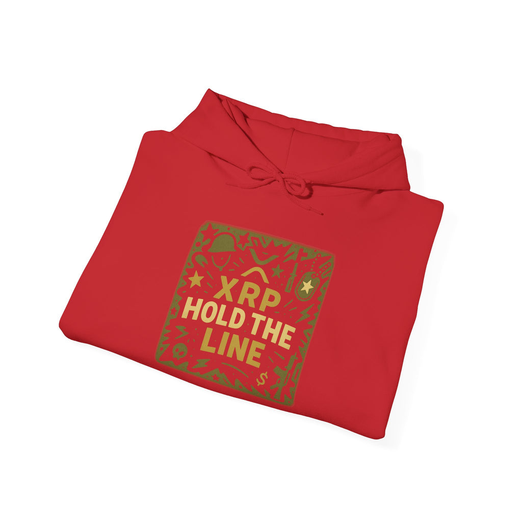 XRP Hold The Line Hoodie — Crypto Supporter Graphic Hooded Sweatshirt