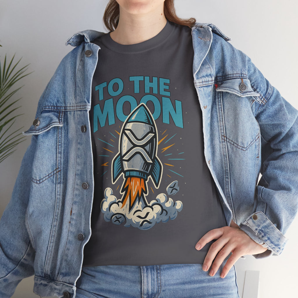 To The Moon Rocket T-Shirt — Space Graphic Tee for Crypto & Space Enthusiasts