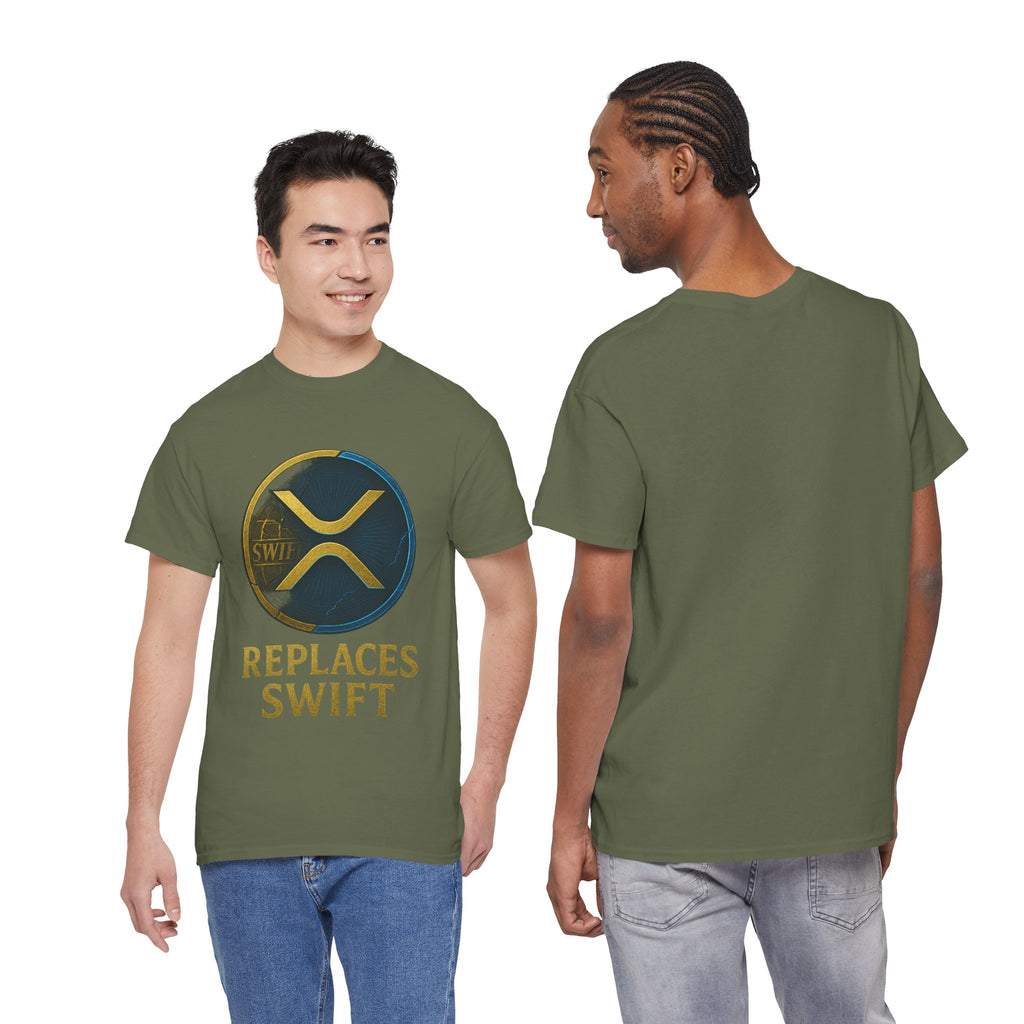 XRP 'Replaces Swift' Cotton Tee — Crypto Ripple Logo T-Shirt