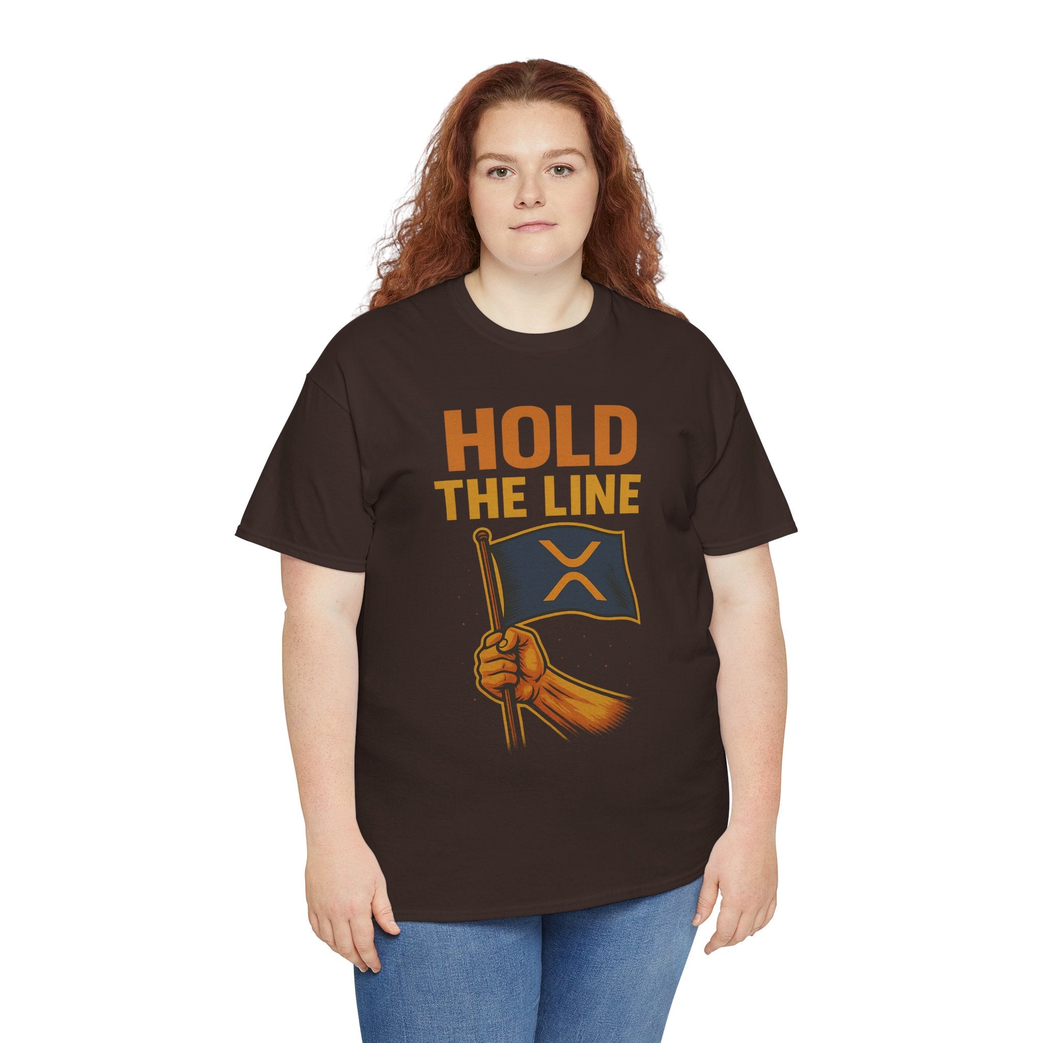 Hold The Line Tee — Bold Flag Graphic Cryptocurrency XRP Shirt