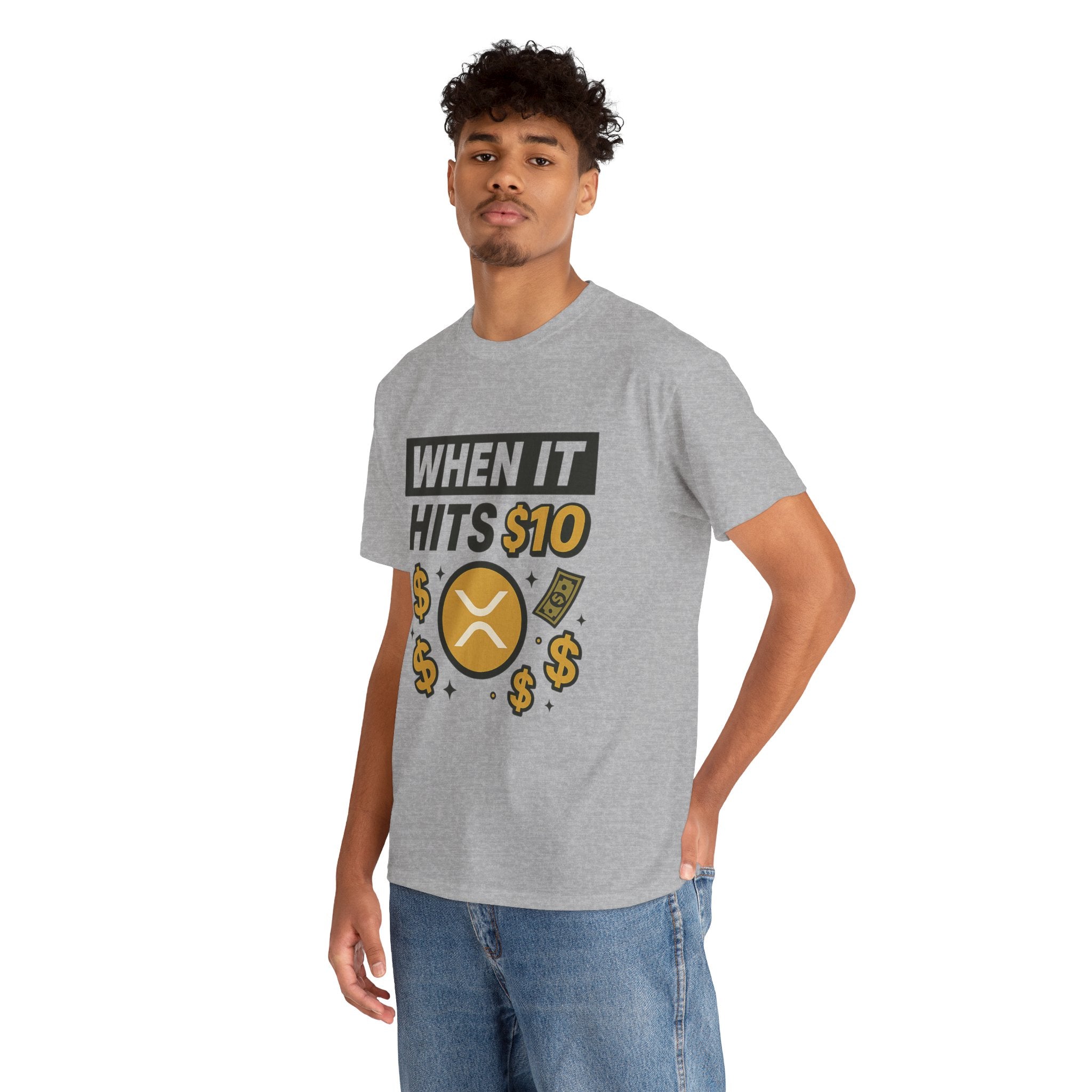 Crypto Tee - "When It Hits 10" Ripple XRP Meme Shirt