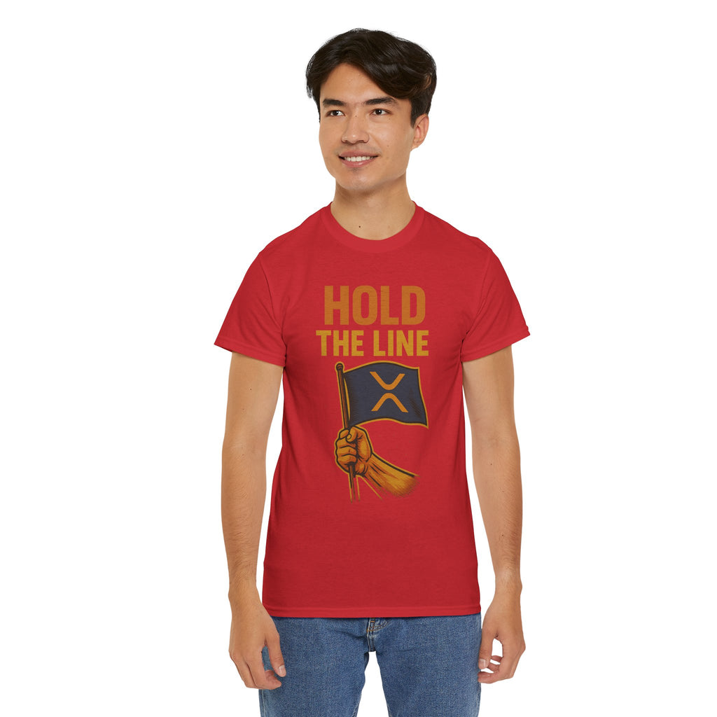 Hold The Line Tee — Bold Flag Graphic Cryptocurrency XRP Shirt