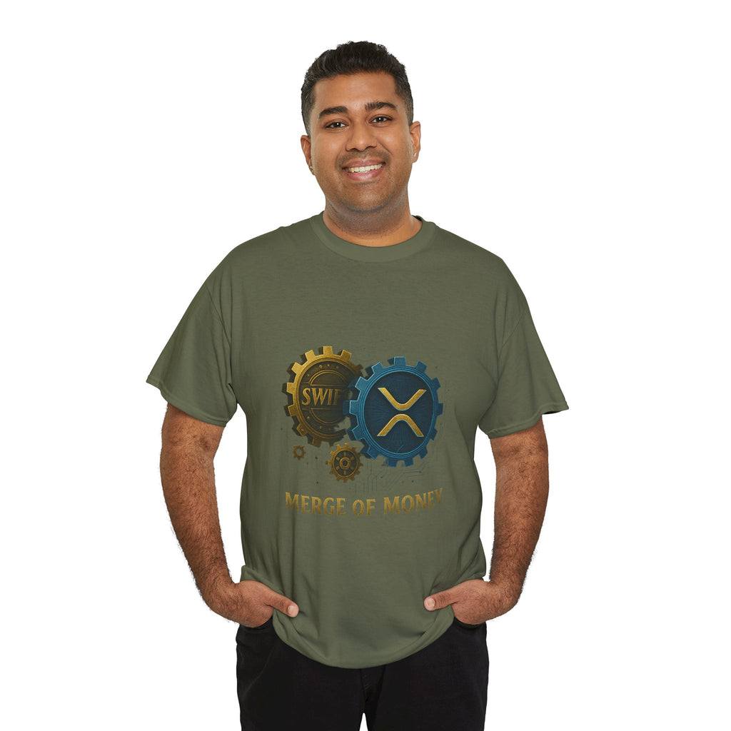 Merge of Money Tee - Cryptocurrency Gears XRP & SWI Crypto T-Shirt