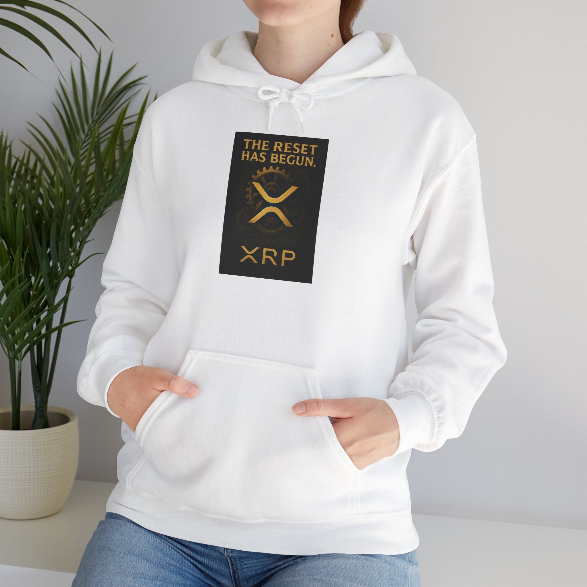 XRP Hoodie — "The Reset Has Begun" Crypto Logo Pullover