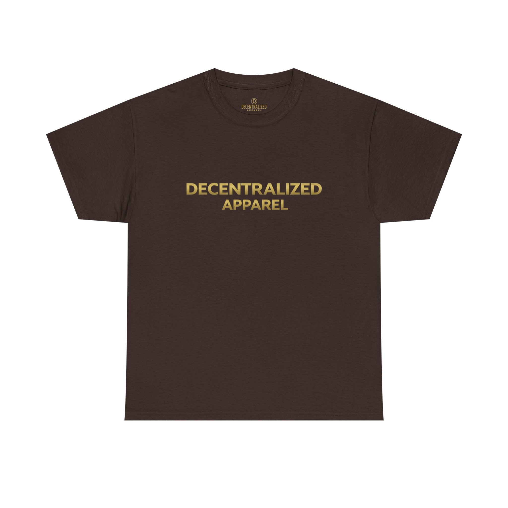 Decentralized Apparel T‑Shirt — Minimal Gold Logo Tee