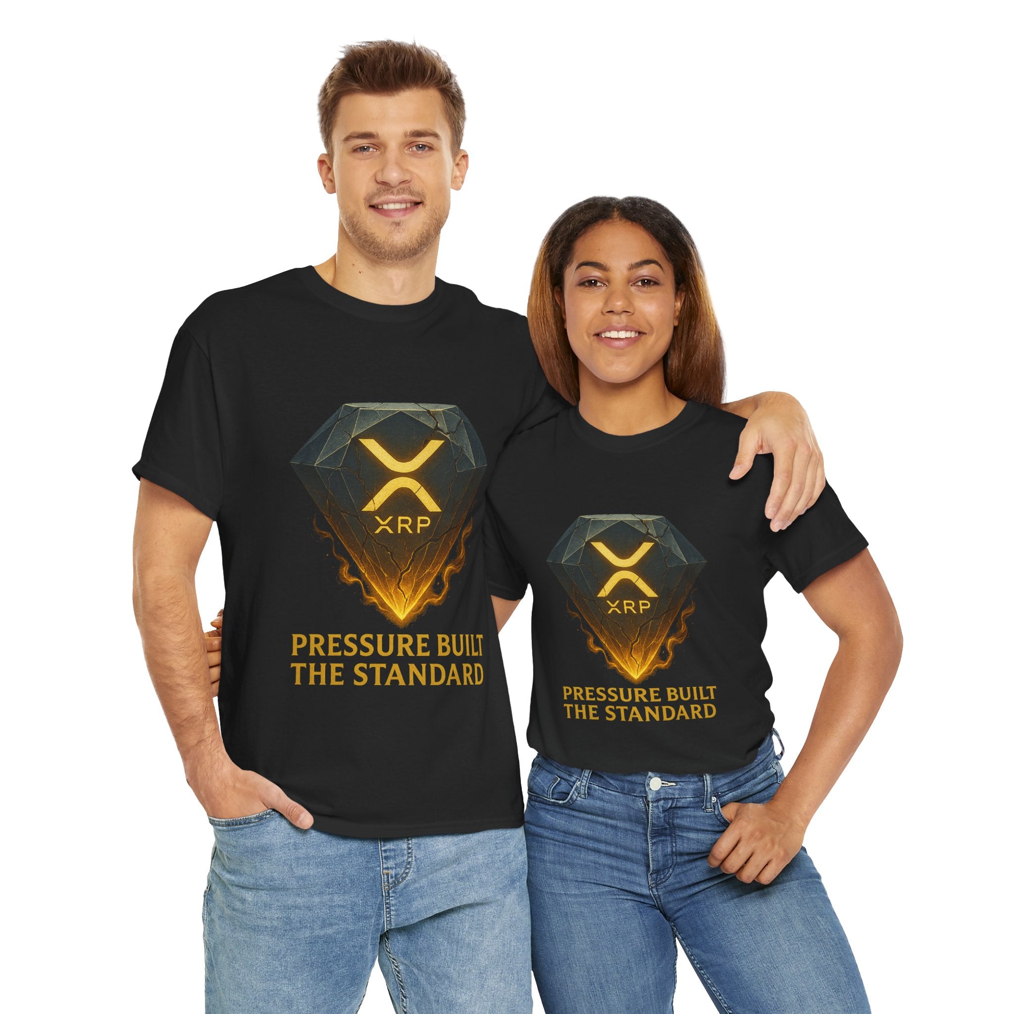 XRP Diamond Tee — "Pressure Built The Standard" Crypto Graphic T‑Shirt