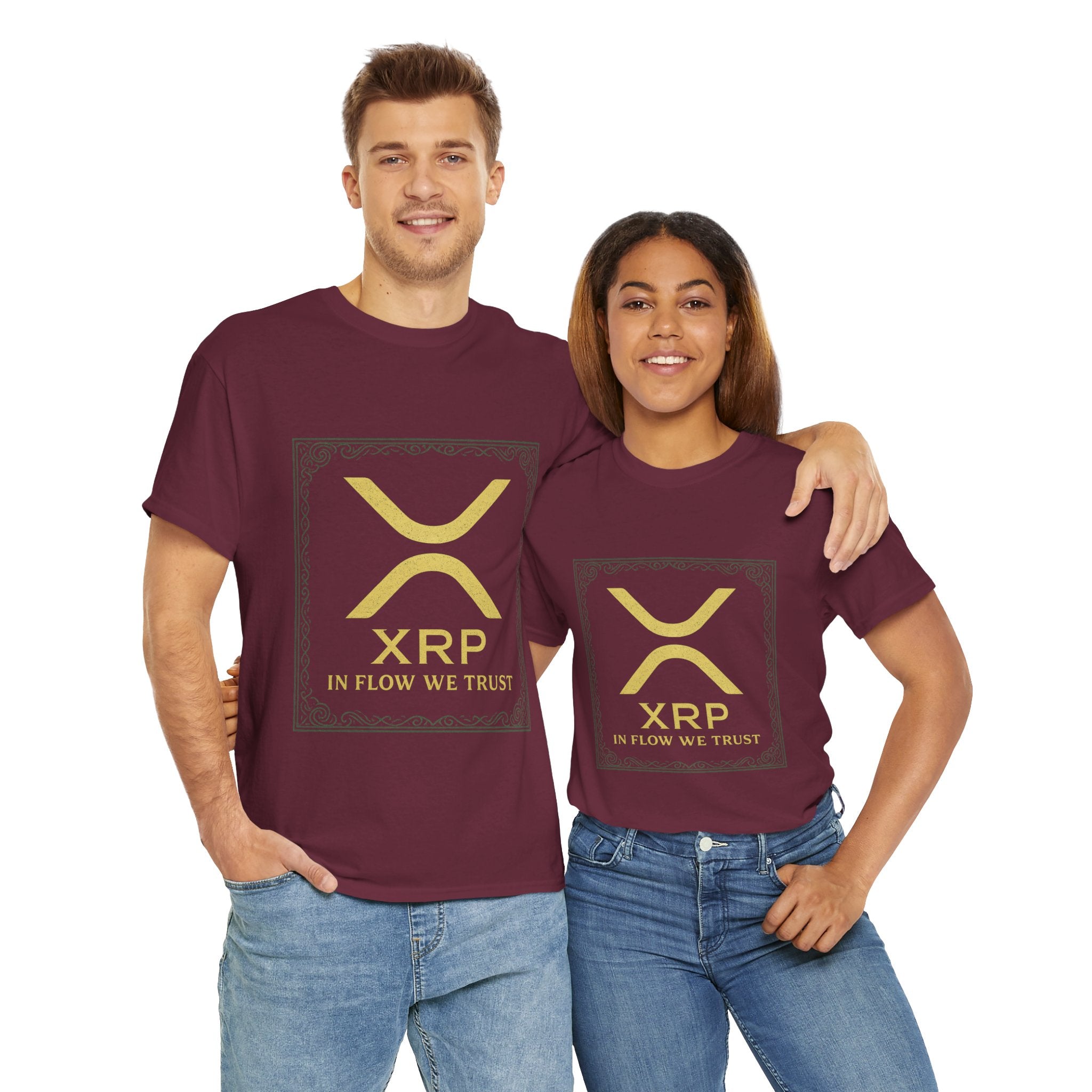 XRP Logo T-Shirt — "In Flow We Trust" Crypto Tee for Ripple Fans