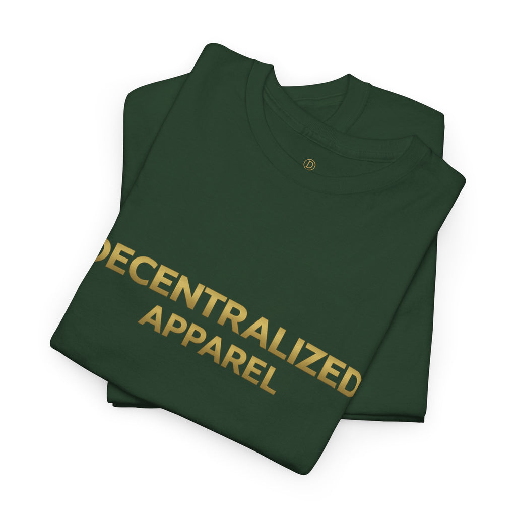 Decentralized Apparel T‑Shirt — Minimal Gold Logo Tee