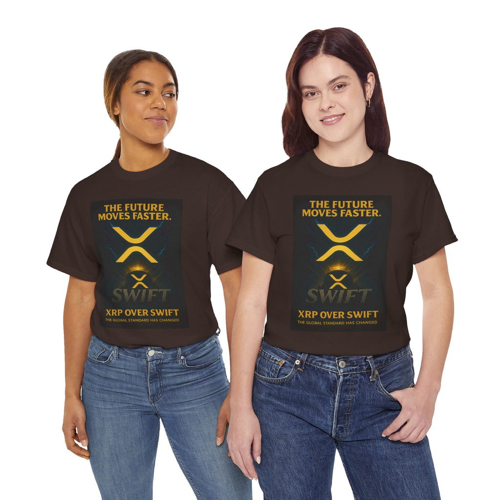 XRP Swift Crypto T-Shirt — “The Future Moves Faster” XRP Over Swift Tee