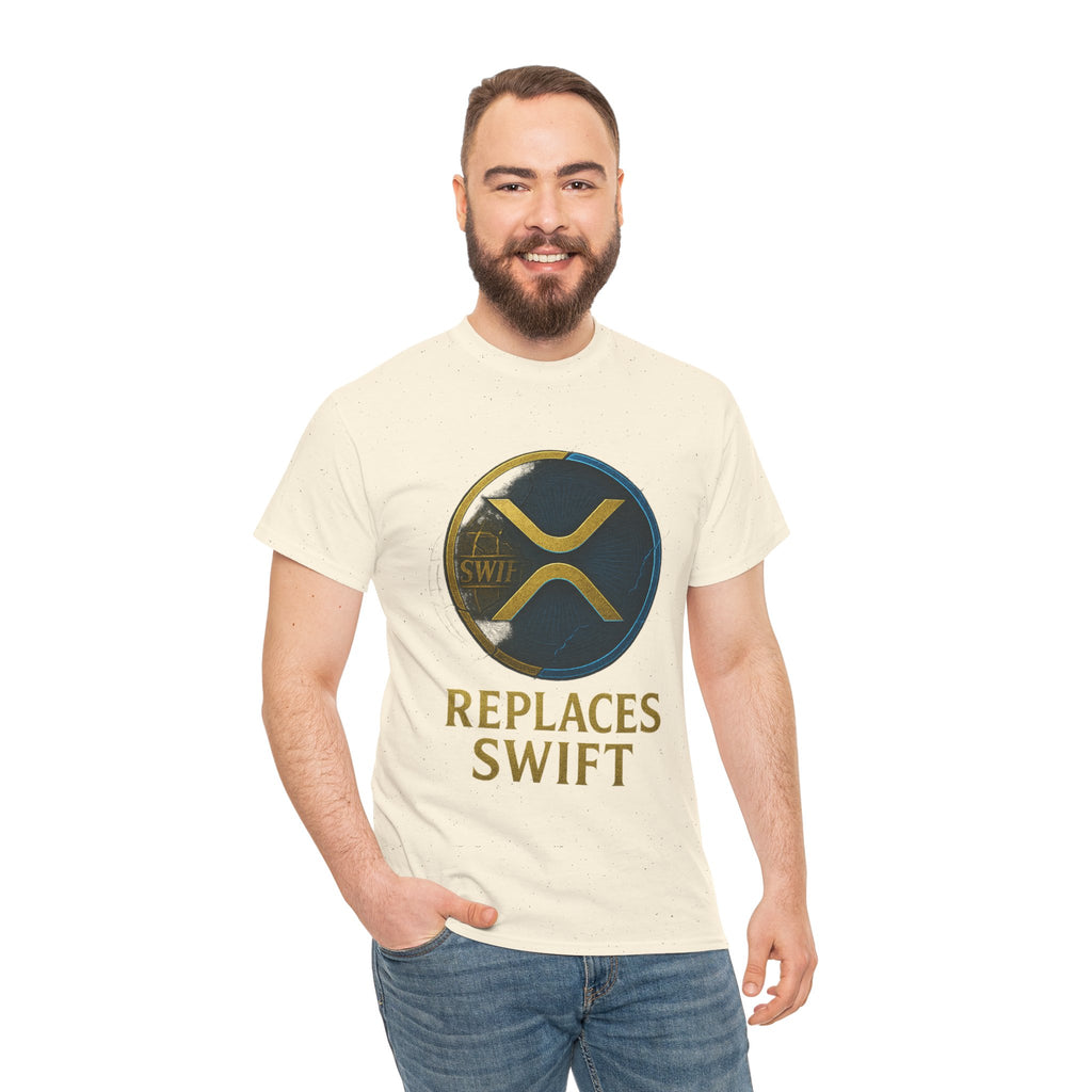 XRP 'Replaces Swift' Cotton Tee — Crypto Ripple Logo T-Shirt
