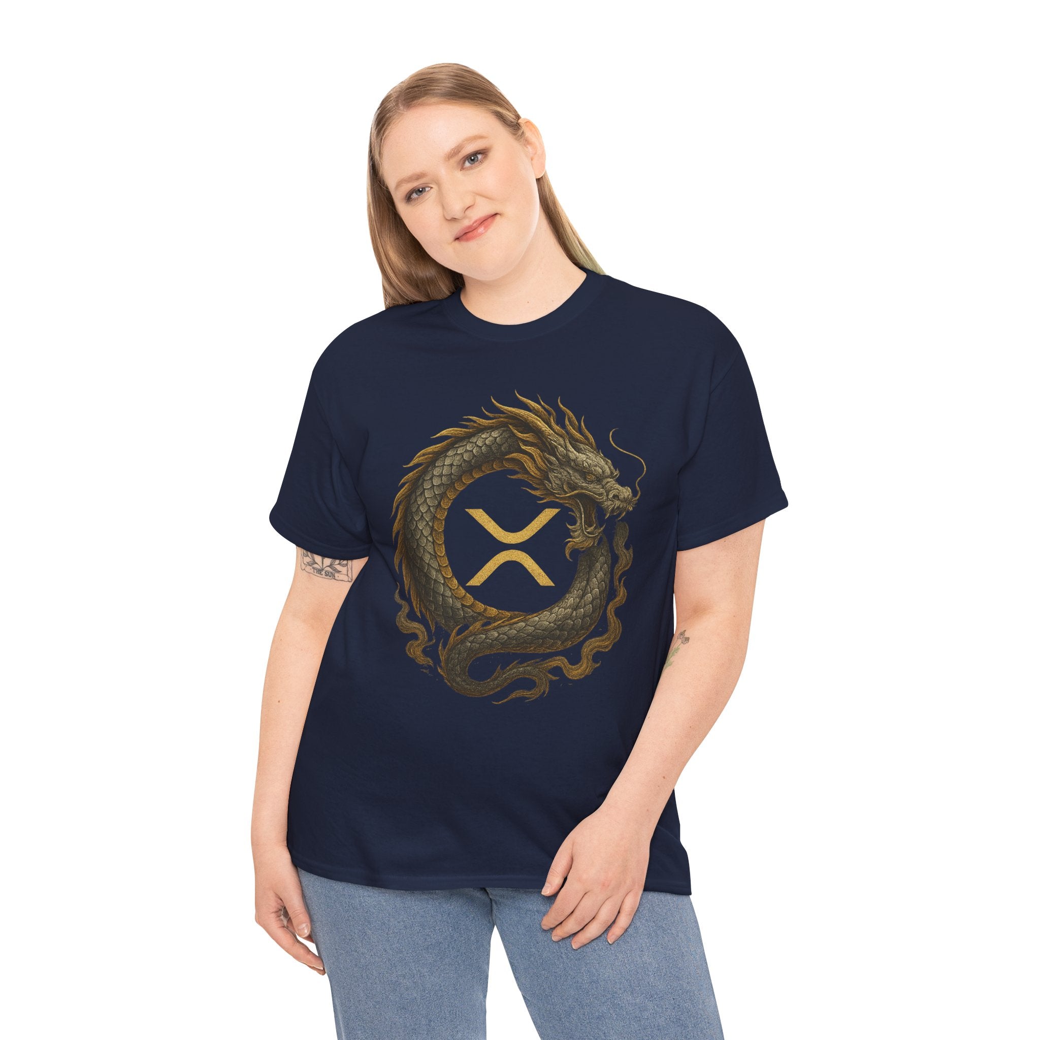 Dragon XRP Logo T-Shirt — Crypto XRP Circle Dragon Graphic Tee