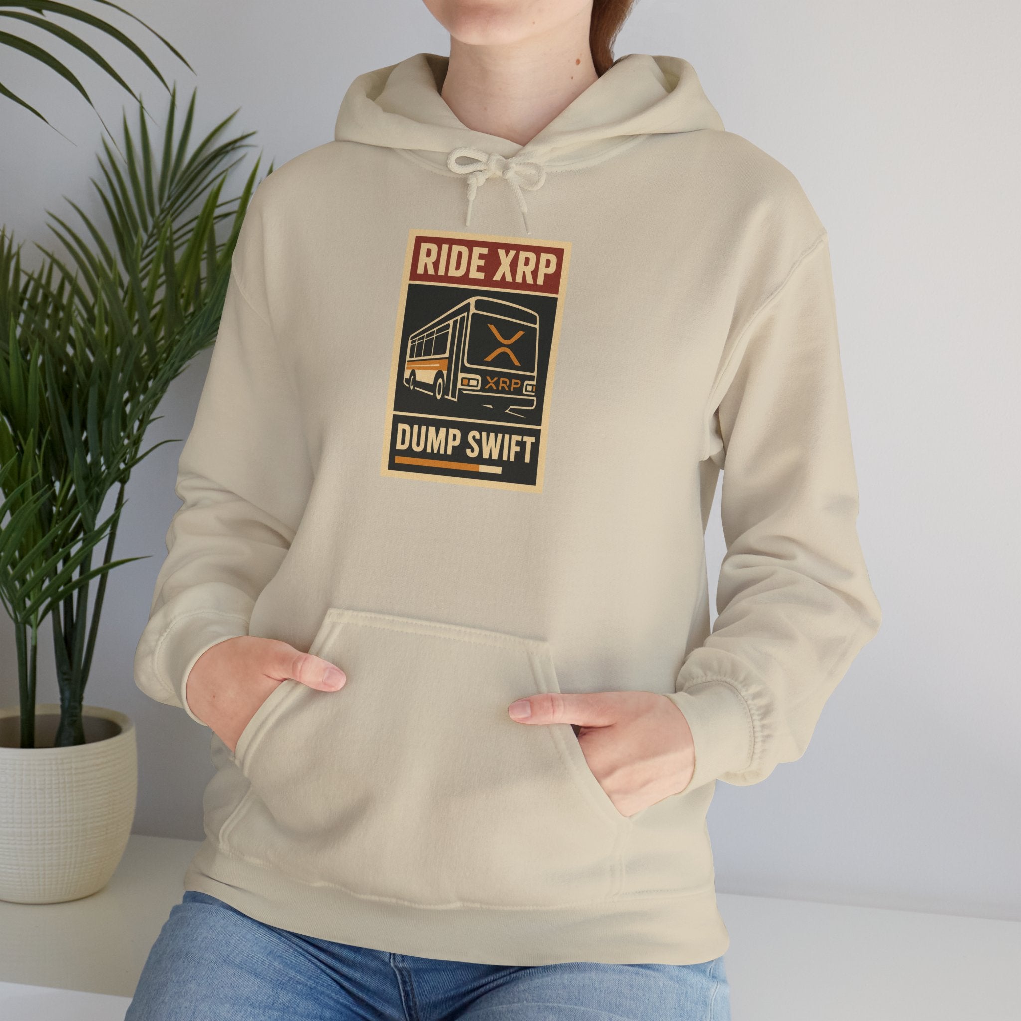 XRP Crypto Hoodie — "Ride XRP, Dump Swift" Retro Badge