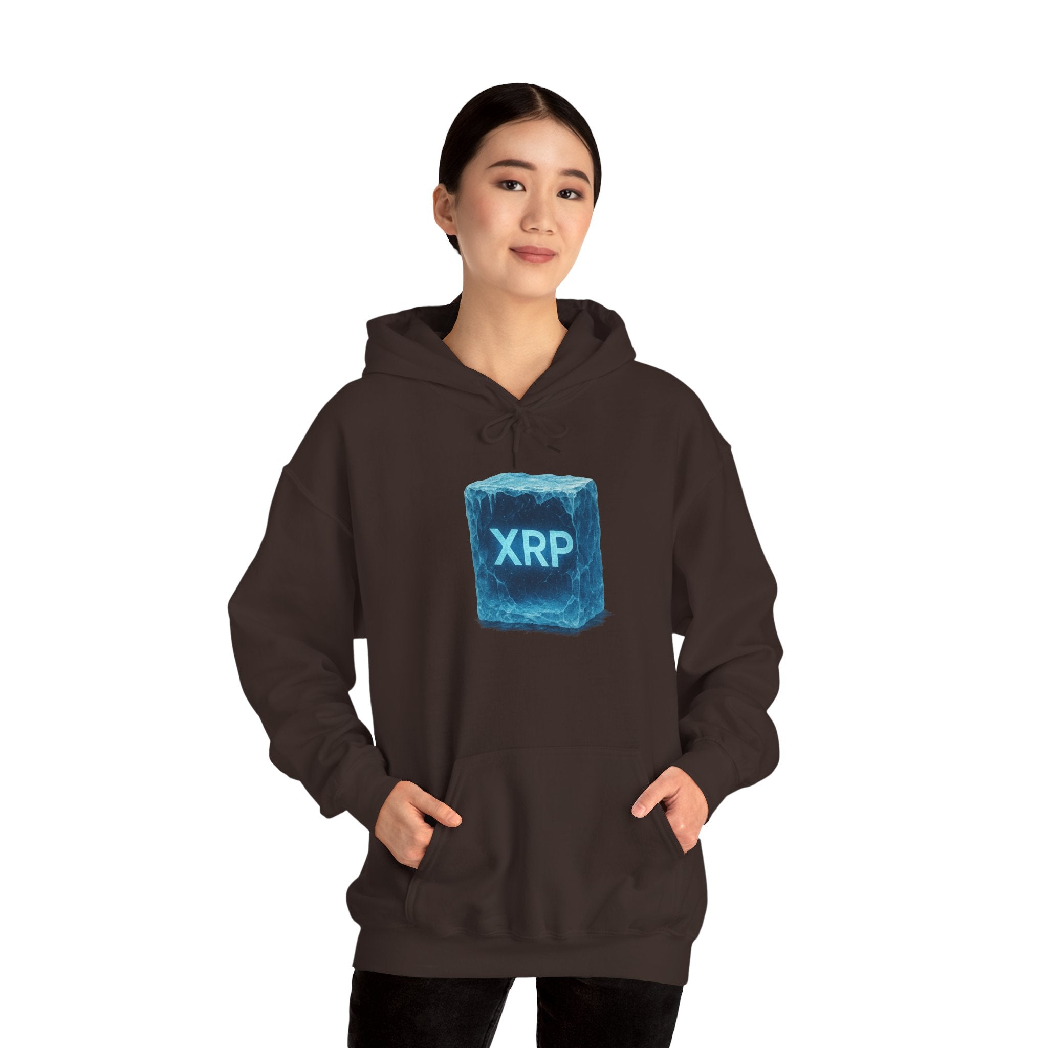 XRP Frozen Cube Hoodie — Crypto Ice Block Sweater for XRP Fans