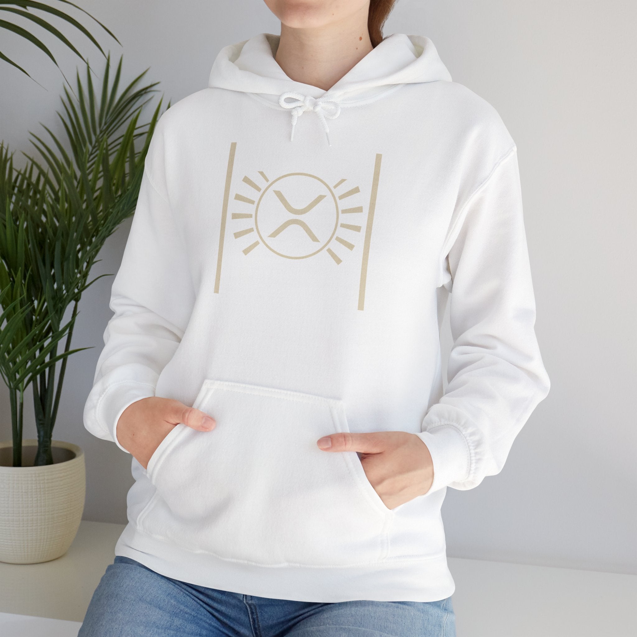 XRP Minimalist Logo Hoodie — Crypto Sun Symbol Sweatshirt